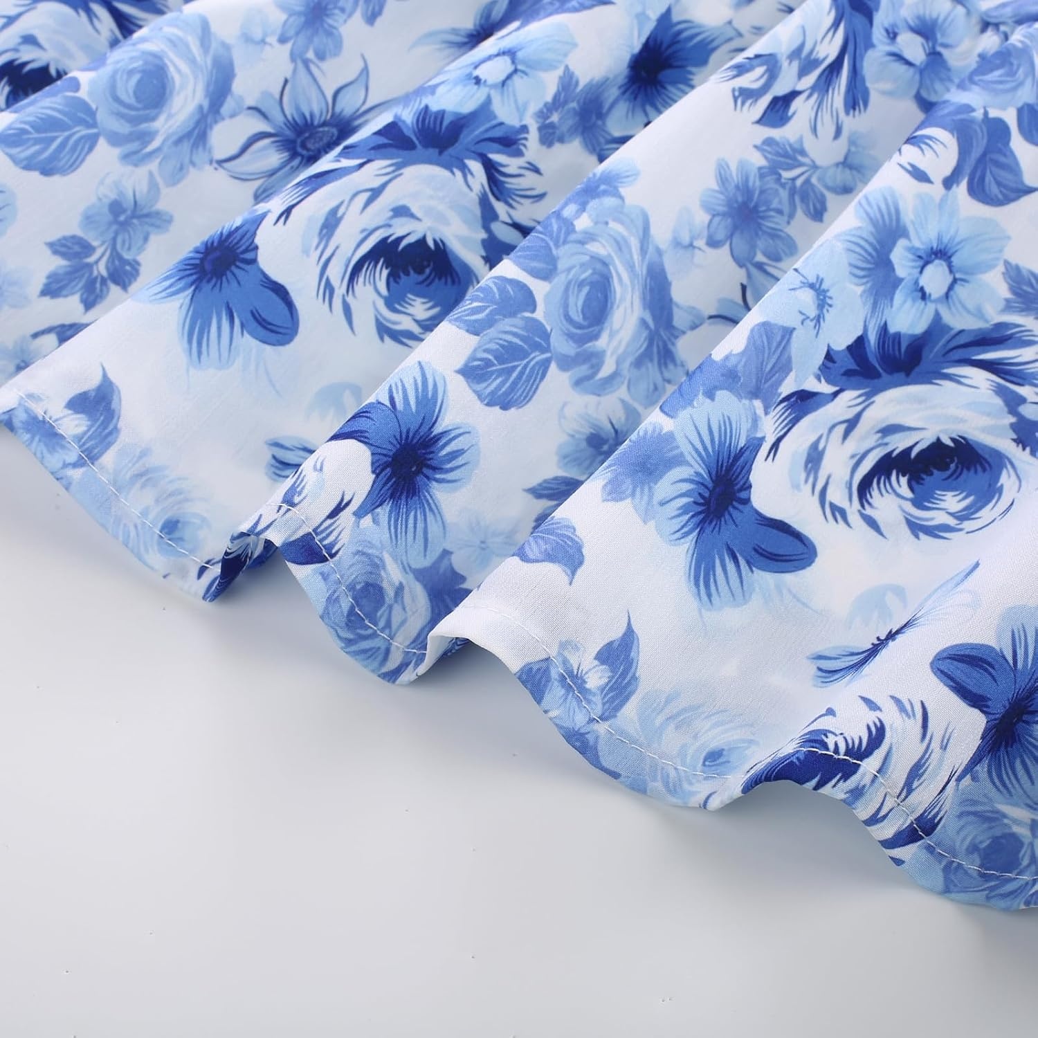 image:imageGRACE KARIN Girls Flutter Sleeve Floral Maxi Dress Spring Summer 616YBlue and White Floral