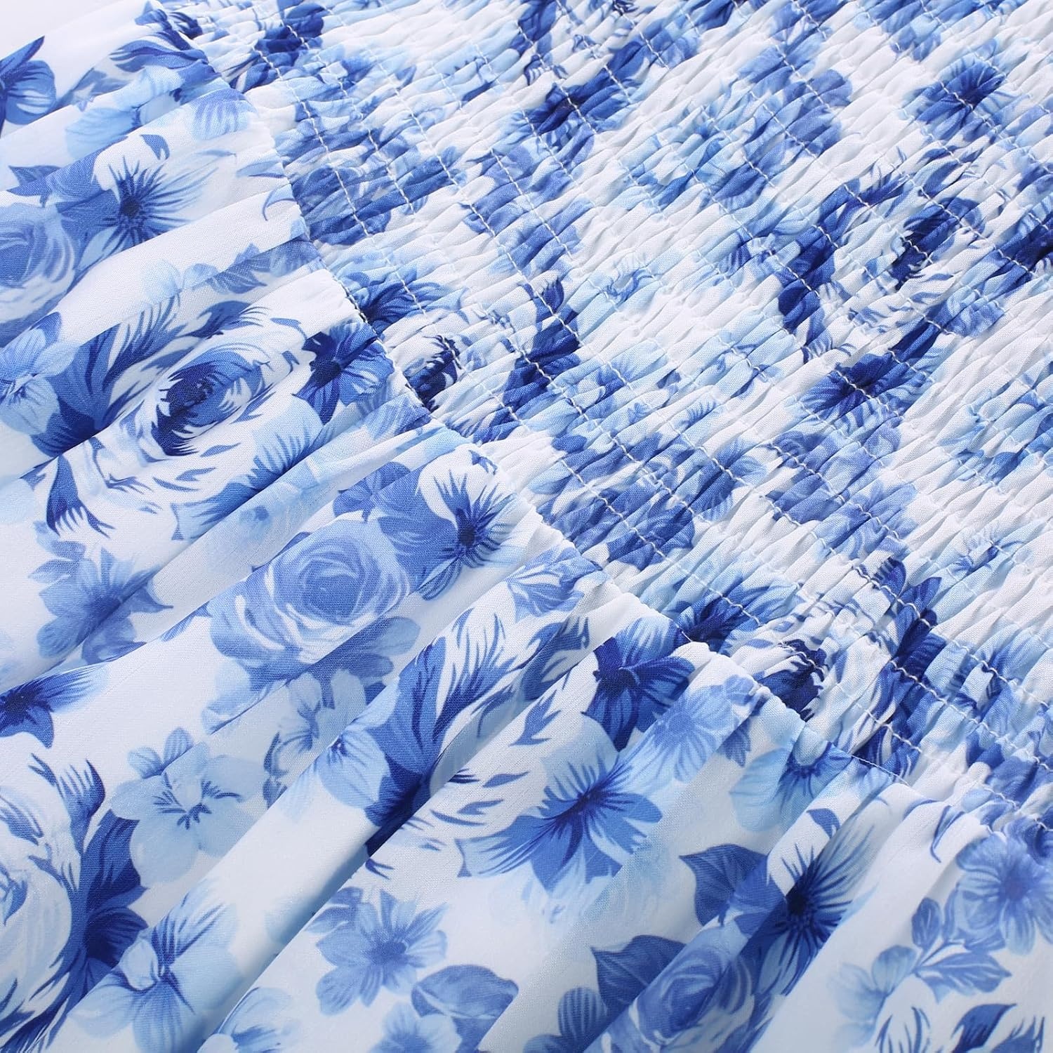 image:imageGRACE KARIN Girls Flutter Sleeve Floral Maxi Dress Spring Summer 616YBlue and White Floral