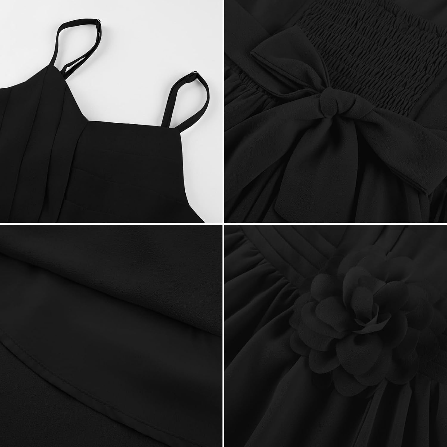 image:imageGRACE KARIN Girls Formal Party Chiffon Shirred High Low Dress Size 716Black
