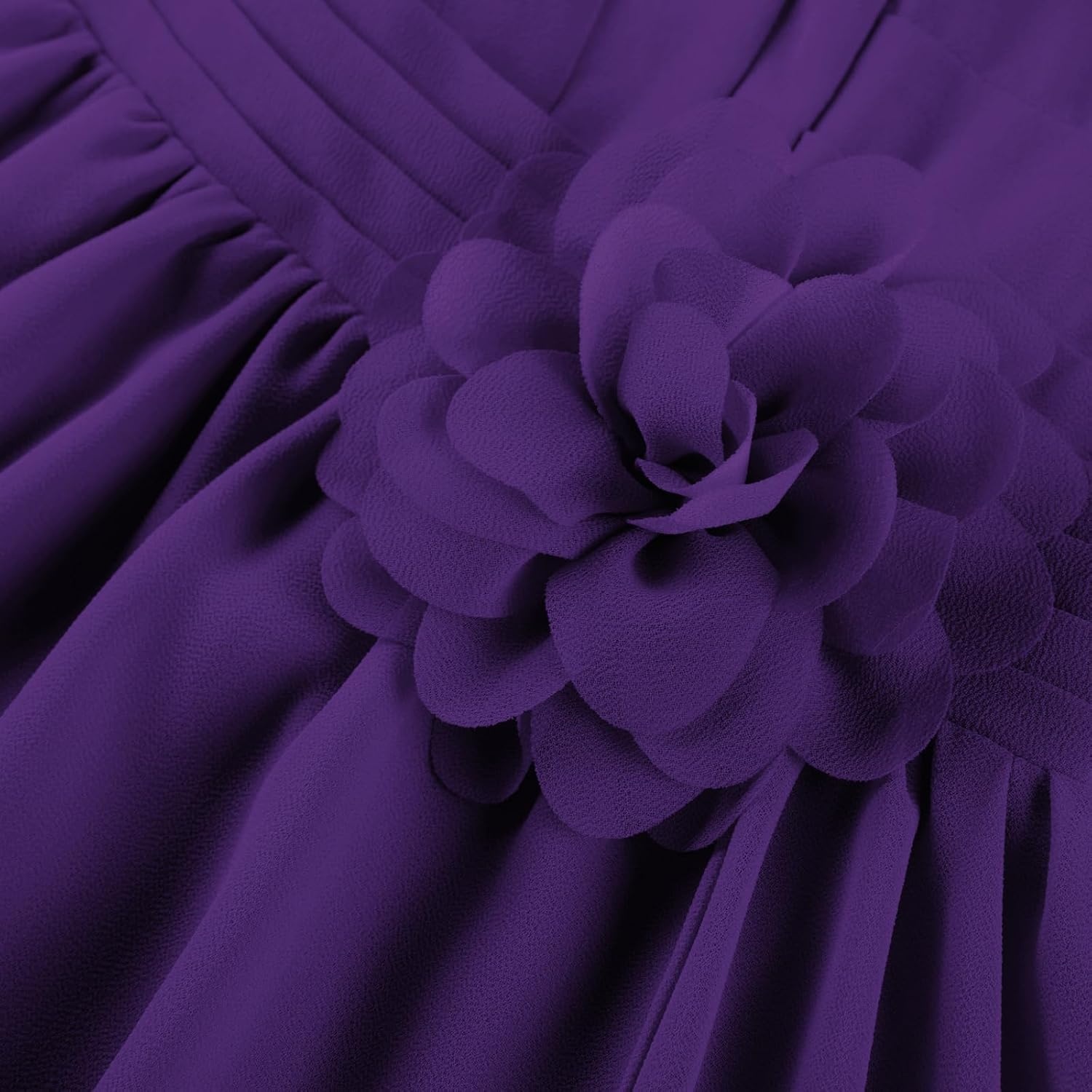 image:imageGRACE KARIN Girls Formal Party Chiffon Shirred High Low Dress Size 716Dark Violet