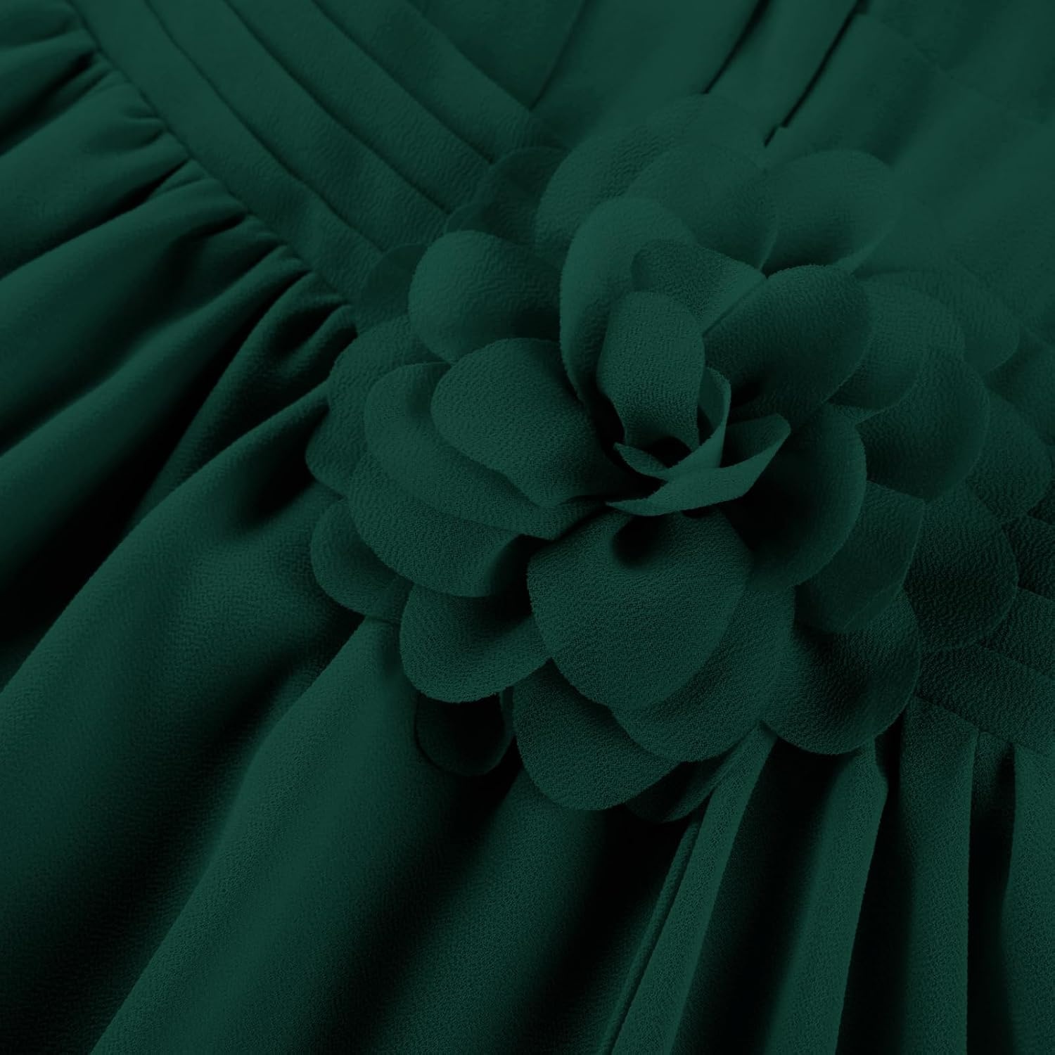 image:imageGRACE KARIN Girls Formal Party Chiffon Shirred High Low Dress Size 716Forest Green