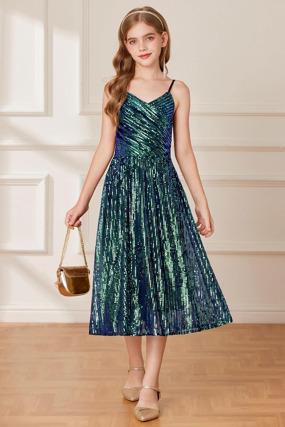image:imageGRACE KARIN Girls Formal Party Sequin Dress Wedding Pageant Gown DressesGreen
