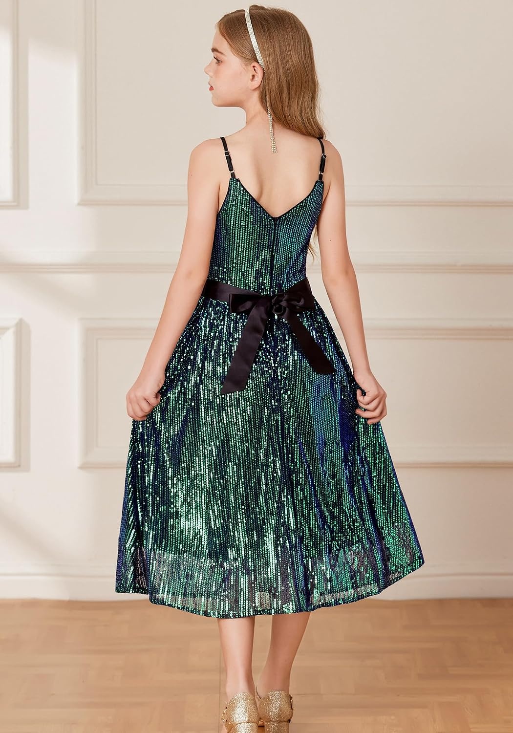 image:imageGRACE KARIN Girls Formal Party Sequin Dress Wedding Pageant Gown DressesGreen