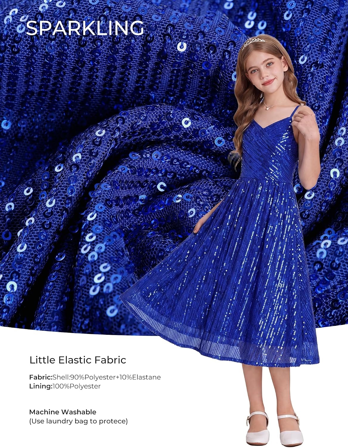 image:imageGRACE KARIN Girls Formal Party Sequin Dress Wedding Pageant Gown DressesNavy Blue