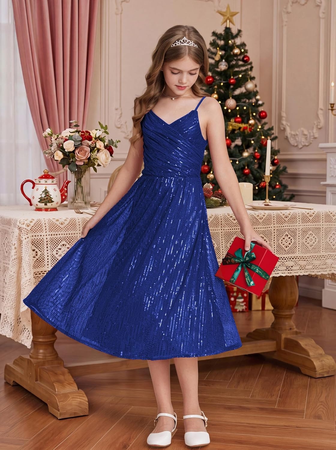 image:imageGRACE KARIN Girls Formal Party Sequin Dress Wedding Pageant Gown DressesNavy Blue
