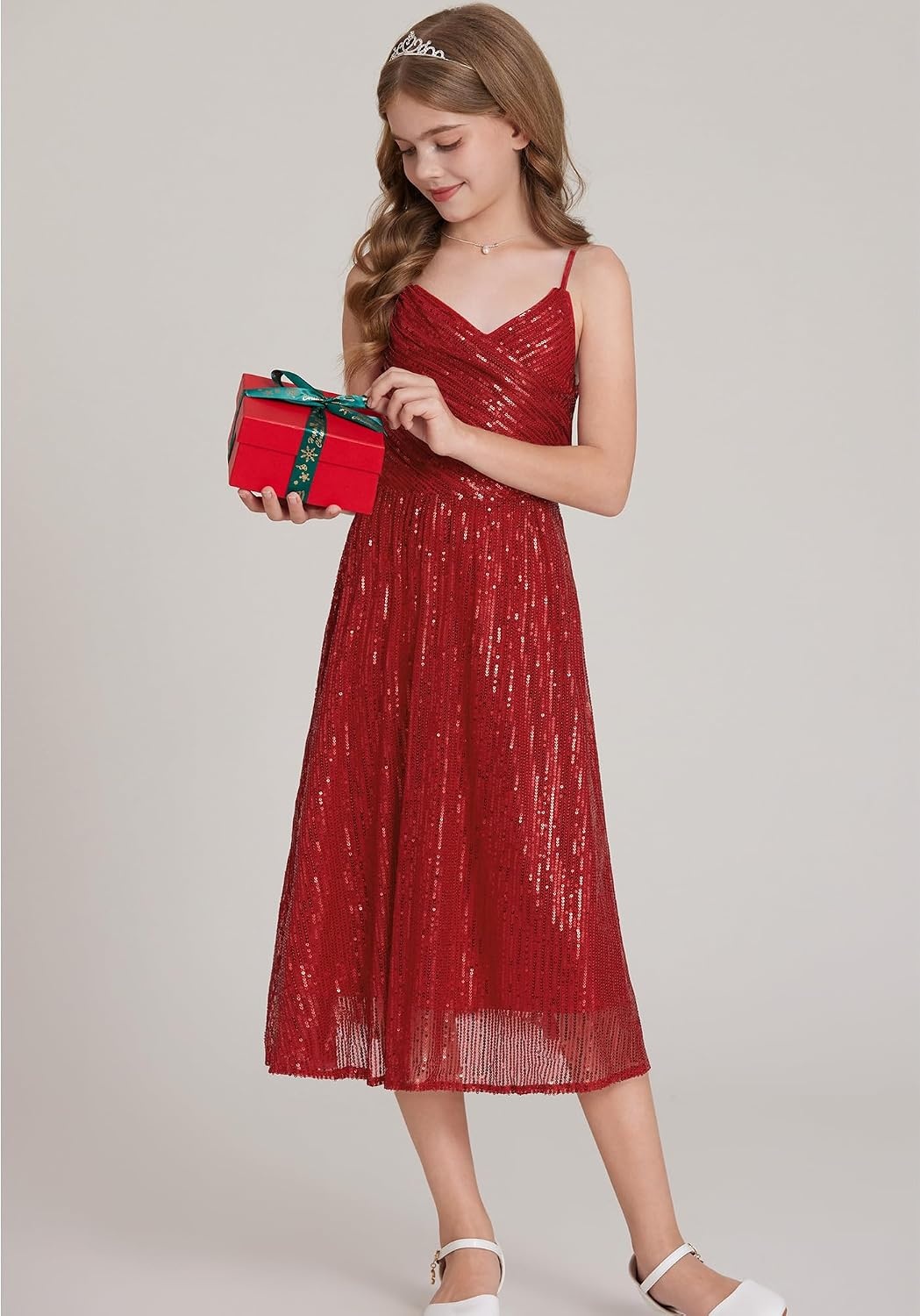 image:imageGRACE KARIN Girls Formal Party Sequin Dress Wedding Pageant Gown DressesRed