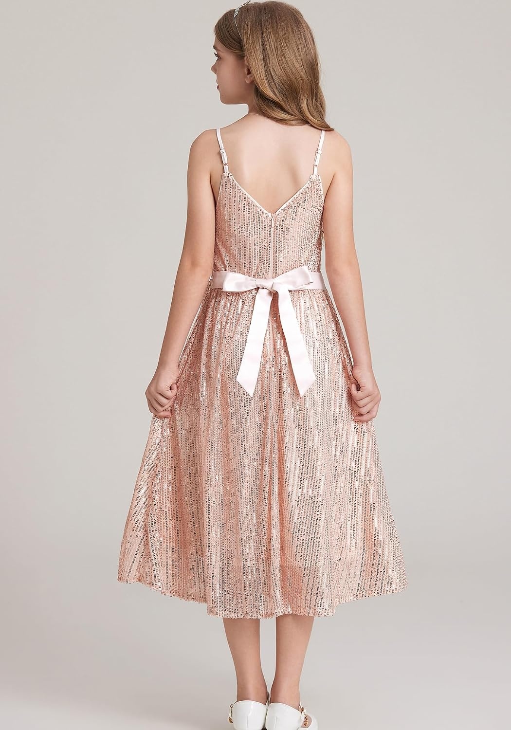 image:imageGRACE KARIN Girls Formal Party Sequin Dress Wedding Pageant Gown DressesRose Gold