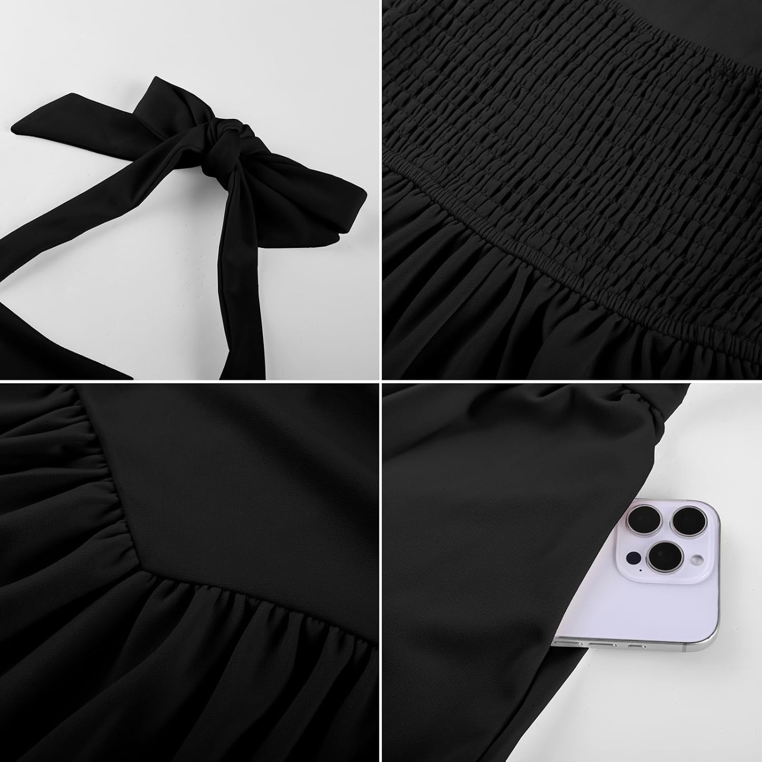 image:imageGRACE KARIN Girls Halter Birthday Party Formal Tie Back Dresses with PocketBlack