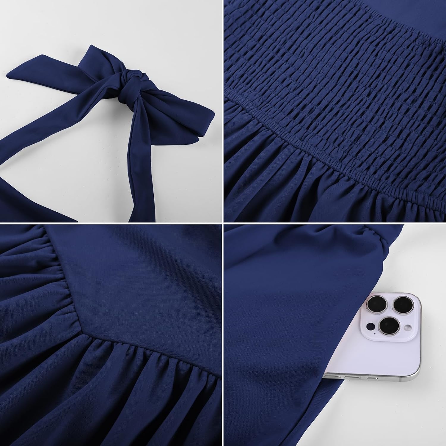 image:imageGRACE KARIN Girls Halter Birthday Party Formal Tie Back Dresses with PocketNavy Blue