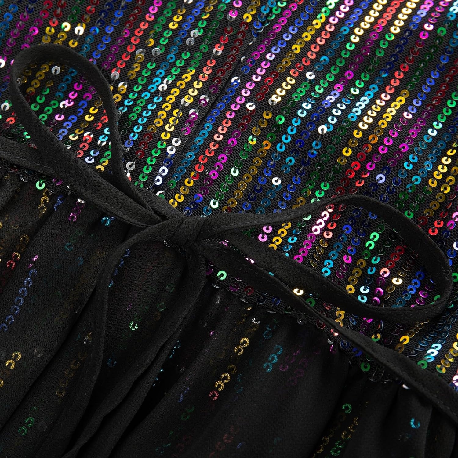 image:imageGRACE KARIN Girls Halter Neck Sequin Dress Kids Fancy Formal Party Christmas Sparkly Pageant Birthday DressesBlack Fantasy Color