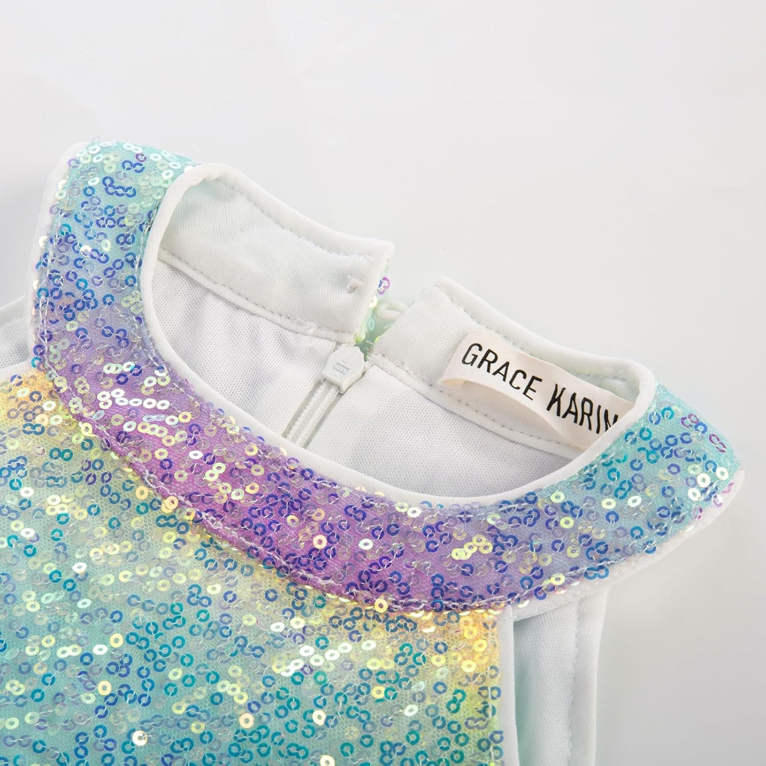 image:imageGRACE KARIN Girls Halter Neck Sequin Dress Kids Fancy Formal Party Christmas Sparkly Pageant Birthday DressesRainbow Color