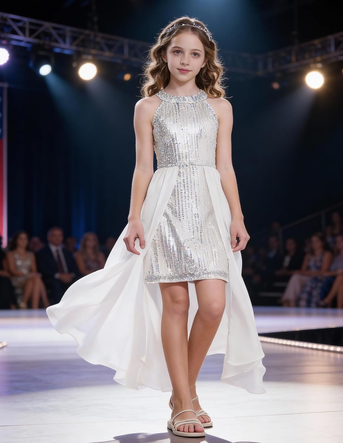 image:imageGRACE KARIN Girls Halter Neck Sequin Dress Kids Fancy Formal Party Christmas Sparkly Pageant Birthday DressesSilver