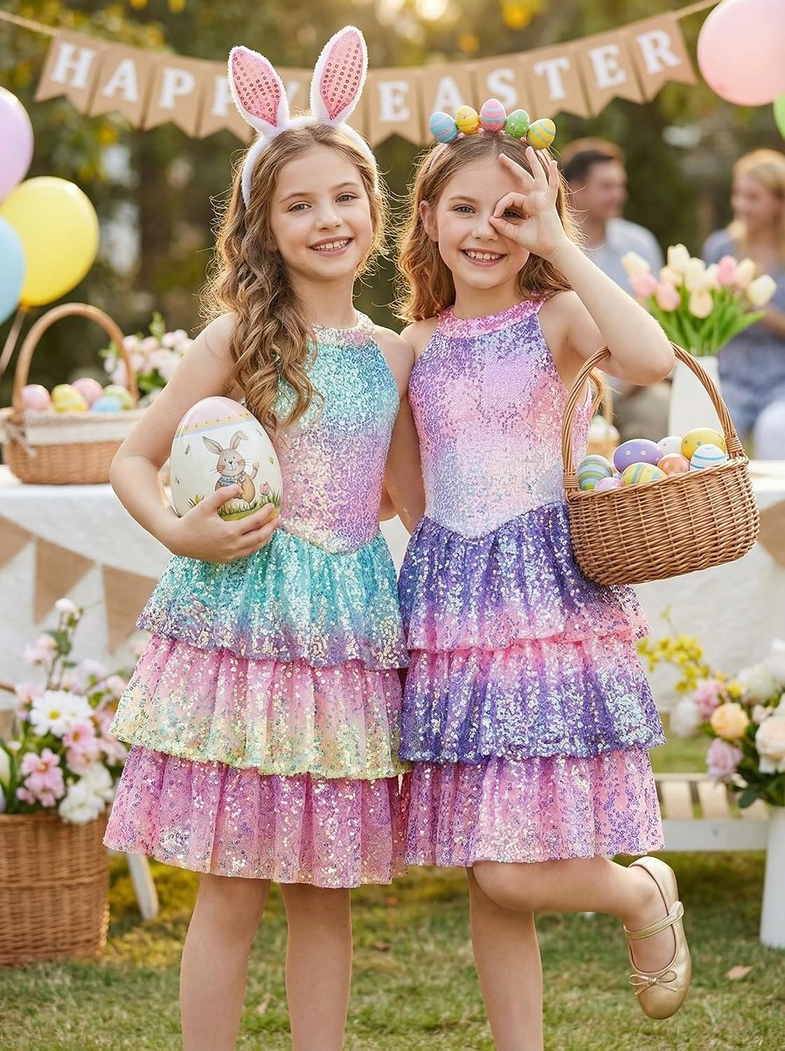 image:imageGRACE KARIN Girls Halter Neck Sparkly Sequin Party Formal Fancy Dress 614Magic Purple