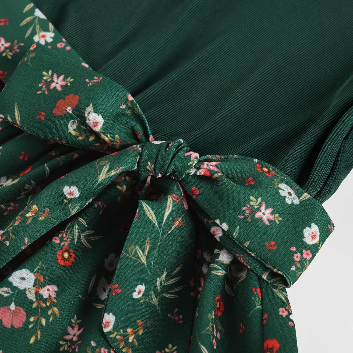 image:imageGRACE KARIN Girls Long Sleeve Dress Floral Fall Winter Church Casual 612YEmerald Green