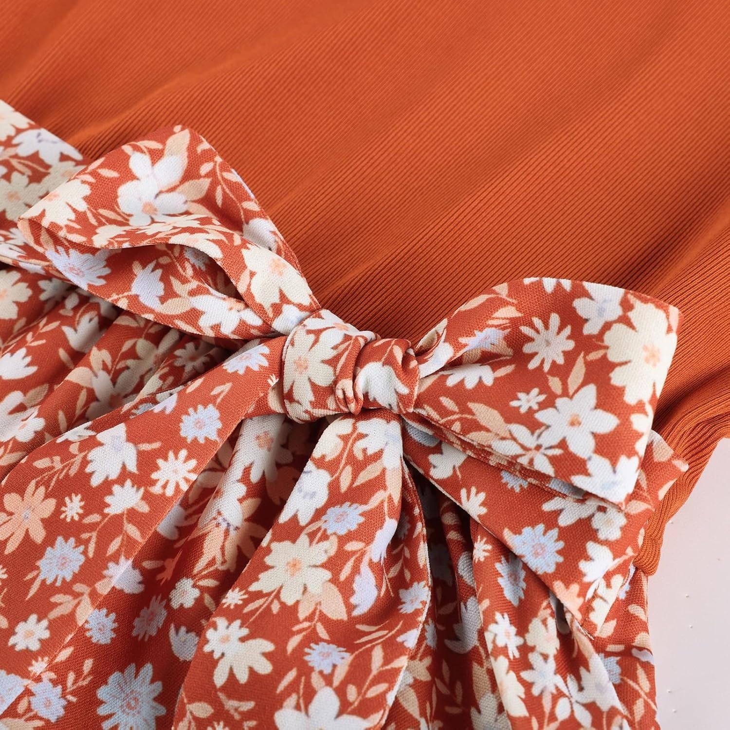 image:imageGRACE KARIN Girls Long Sleeve Dress Floral Fall Winter Church Casual 612YOrange