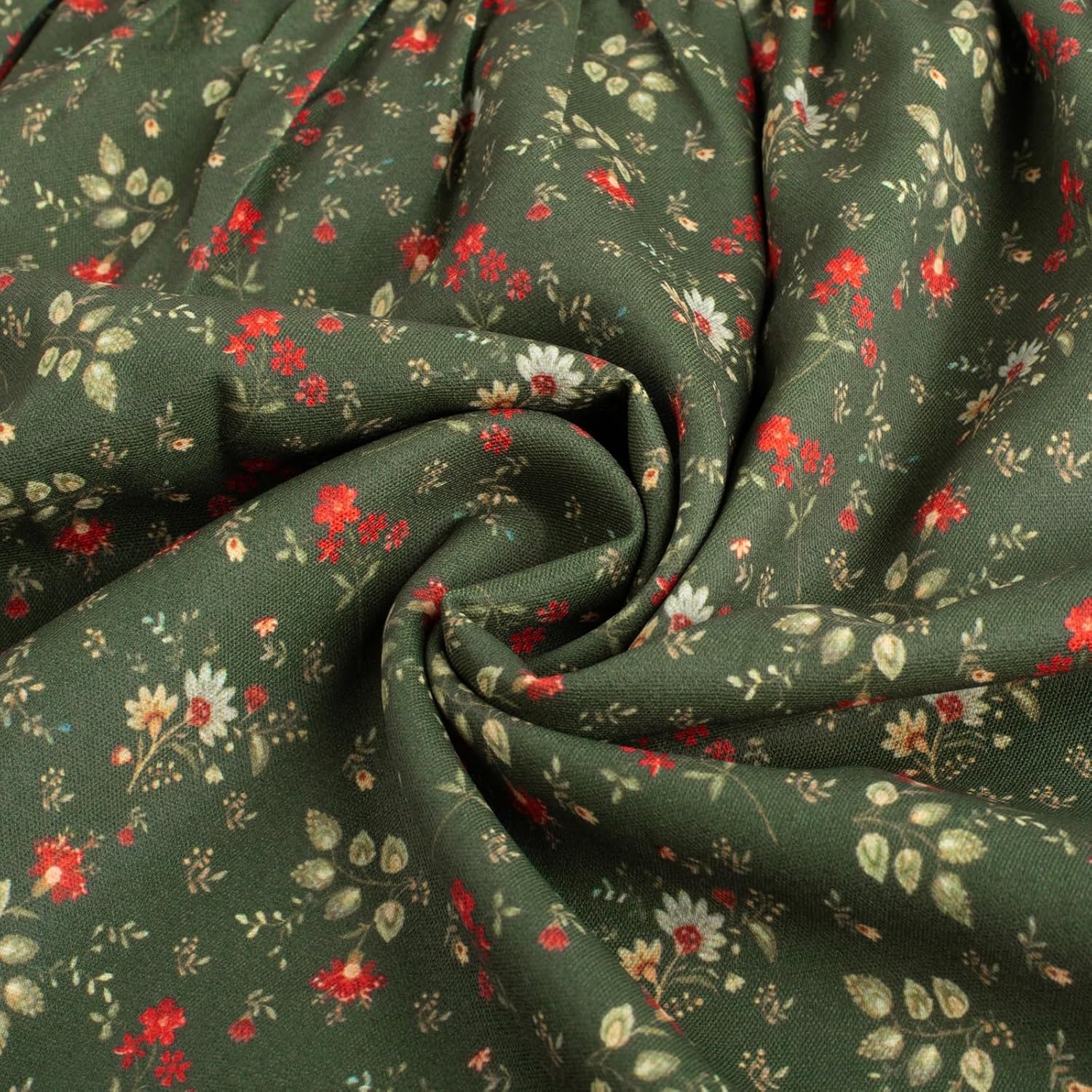 image:imageGRACE KARIN Girls Long Sleeve Fall Floral Dresses with Pocket 614 YearsDark Green