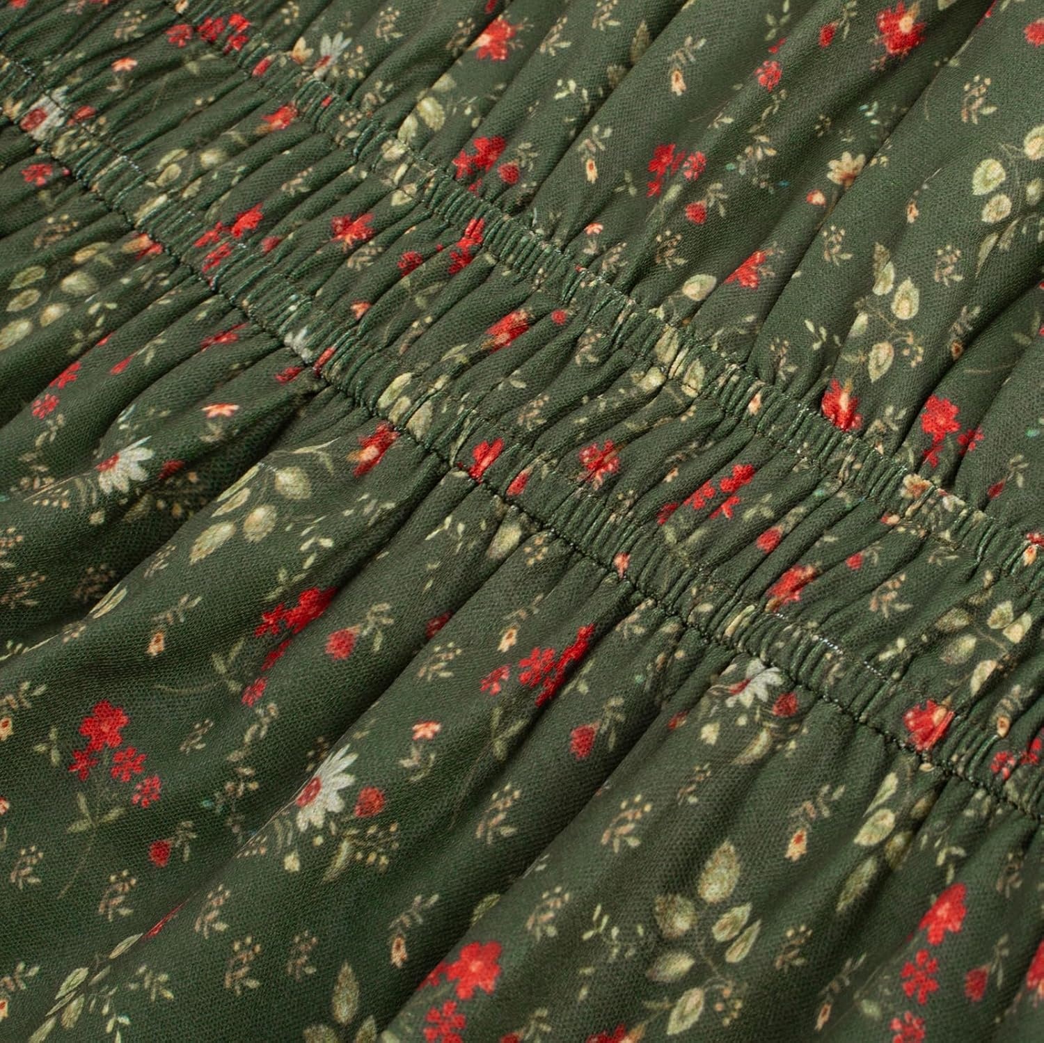 image:imageGRACE KARIN Girls Long Sleeve Fall Floral Dresses with Pocket 614 YearsDark Green
