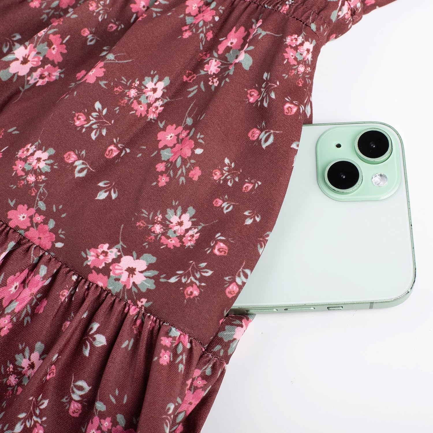 image:imageGRACE KARIN Girls Long Sleeve Fall Floral Dresses with Pocket 614 YearsRed
