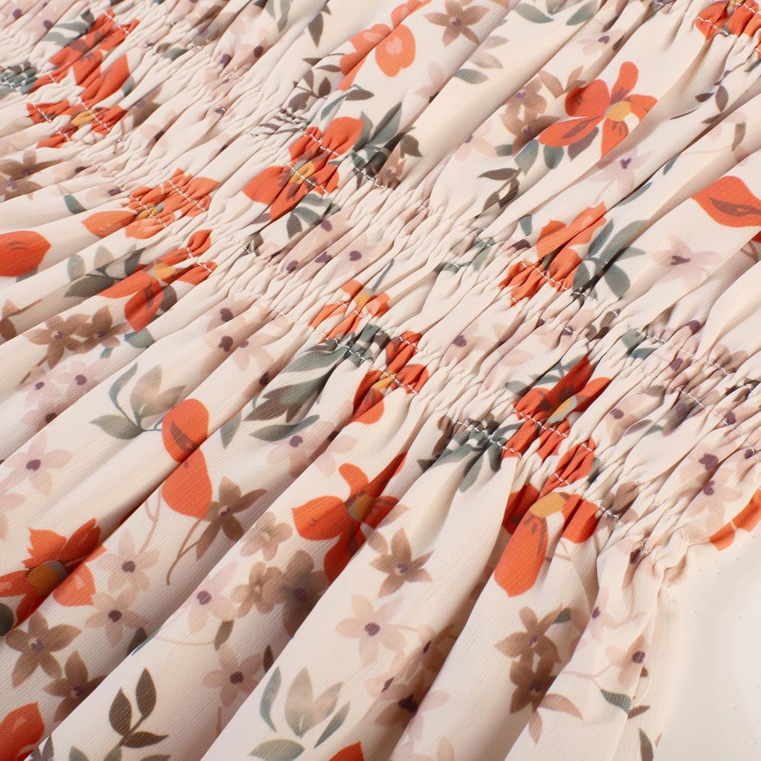 image:imageGRACE KARIN Girls Long Sleeve Floral Dress Fall Winter Casual Dresses 614YBeige Floral