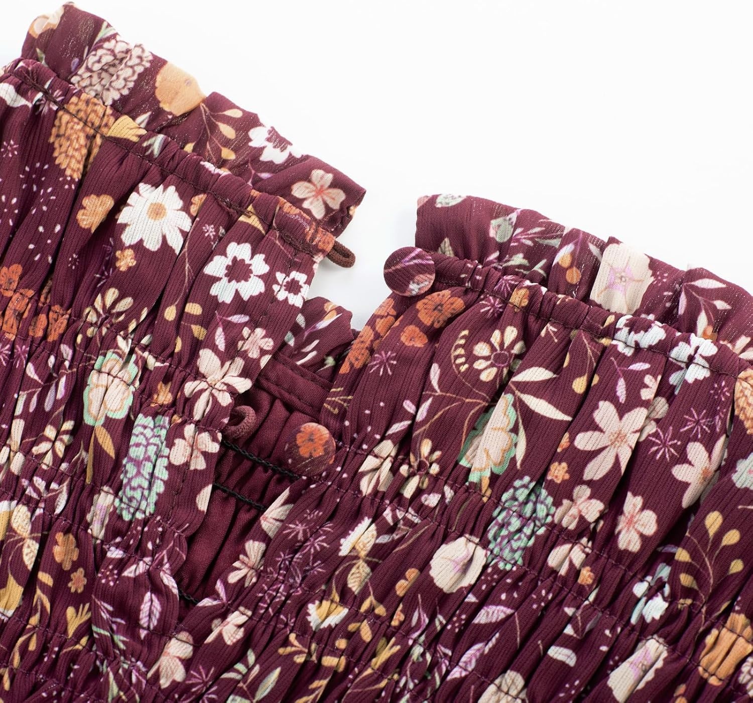 image:imageGRACE KARIN Girls Long Sleeve Floral Dress Fall Winter Casual Dresses 614YBurgundy Flower
