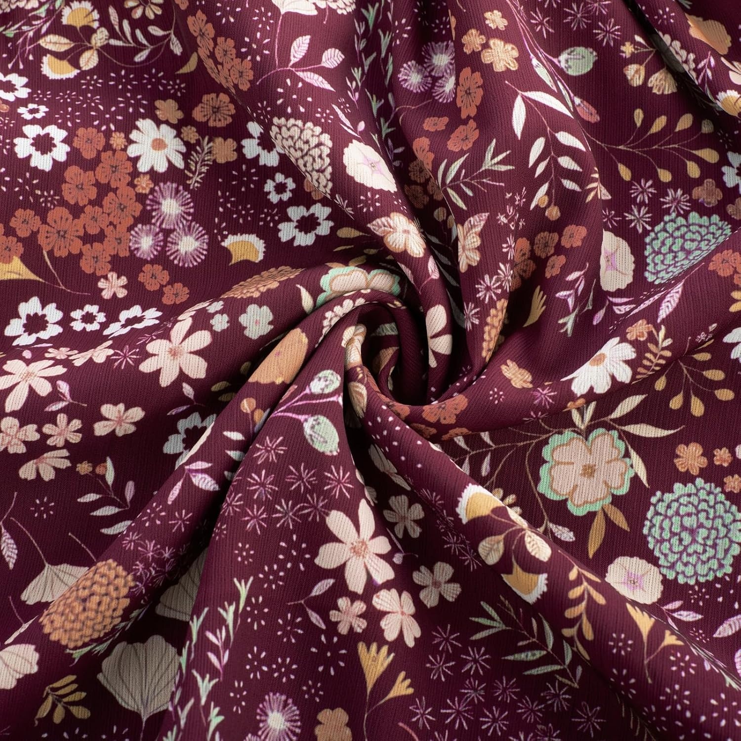 image:imageGRACE KARIN Girls Long Sleeve Floral Dress Fall Winter Casual Dresses 614YBurgundy Flower