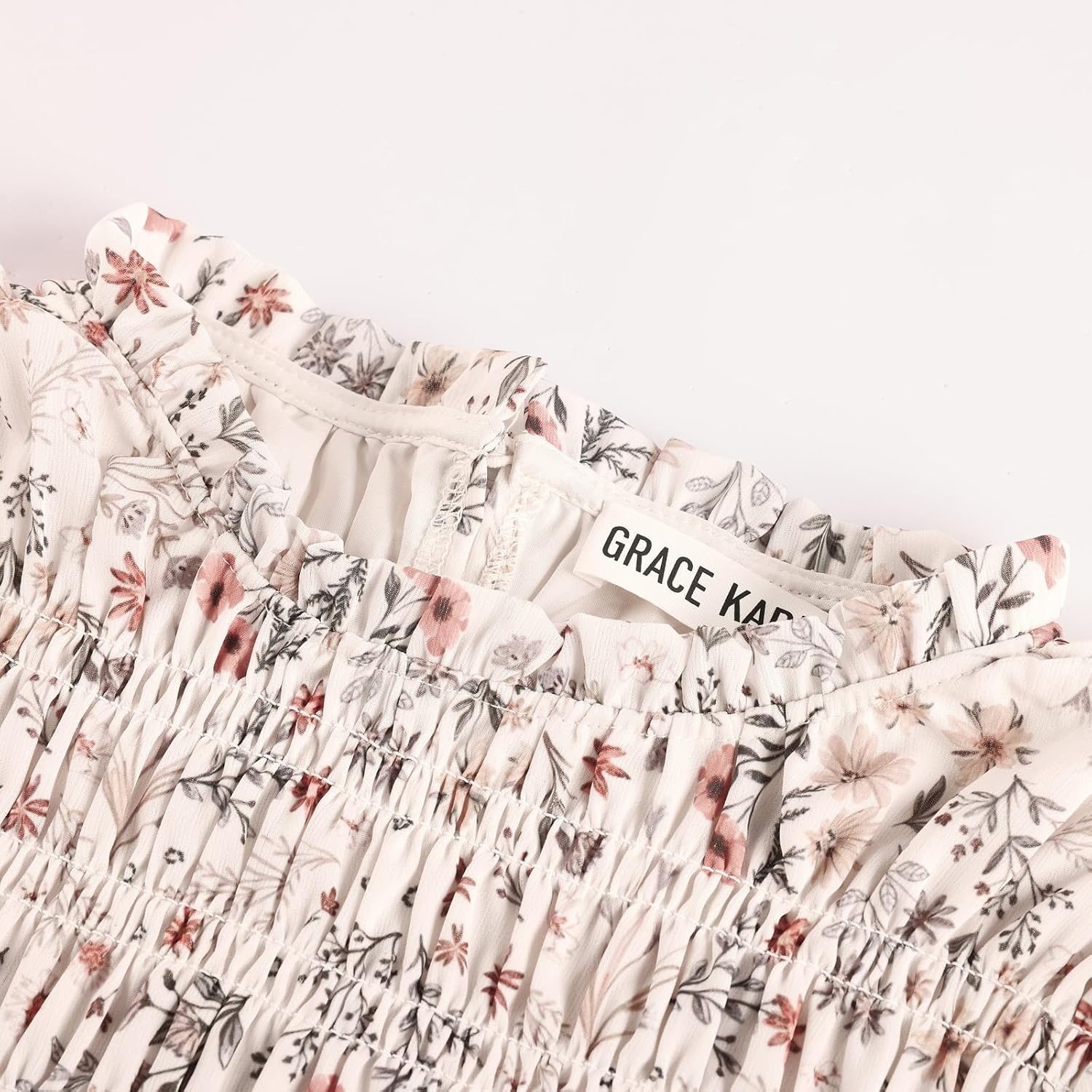 image:imageGRACE KARIN Girls Long Sleeve Floral Dress Fall Winter Casual Dresses 614YCream Floral