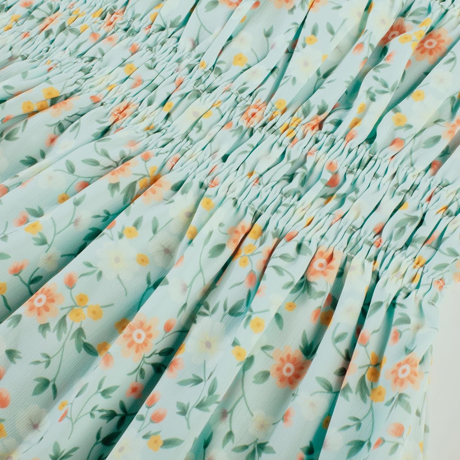 image:imageGRACE KARIN Girls Long Sleeve Floral Dress Fall Winter Casual Dresses 614YLight Green Floral