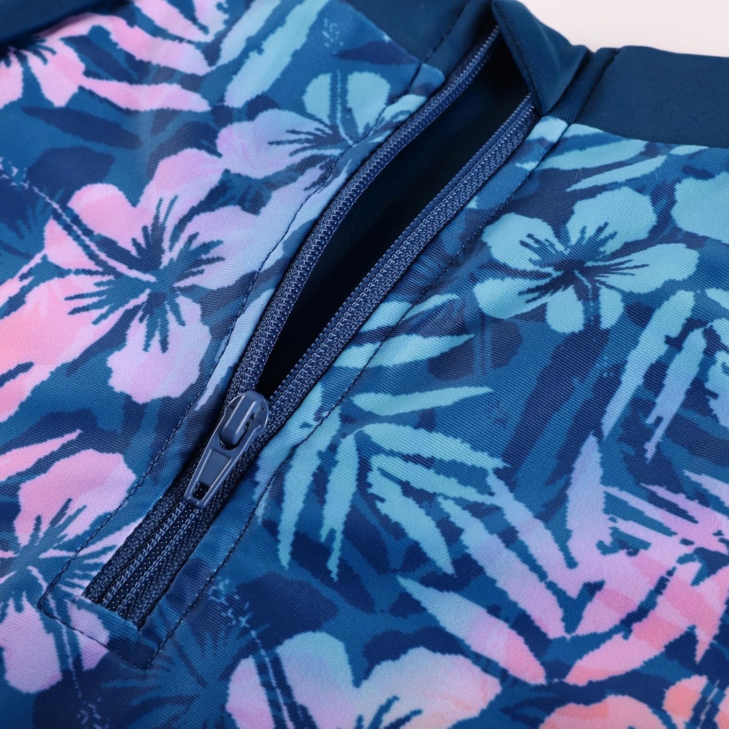 image:imageGRACE KARIN Girls Long Sleeve Rash Guard Bathing Swimsuits Swimwear 616Gradient Klein Bluefloral