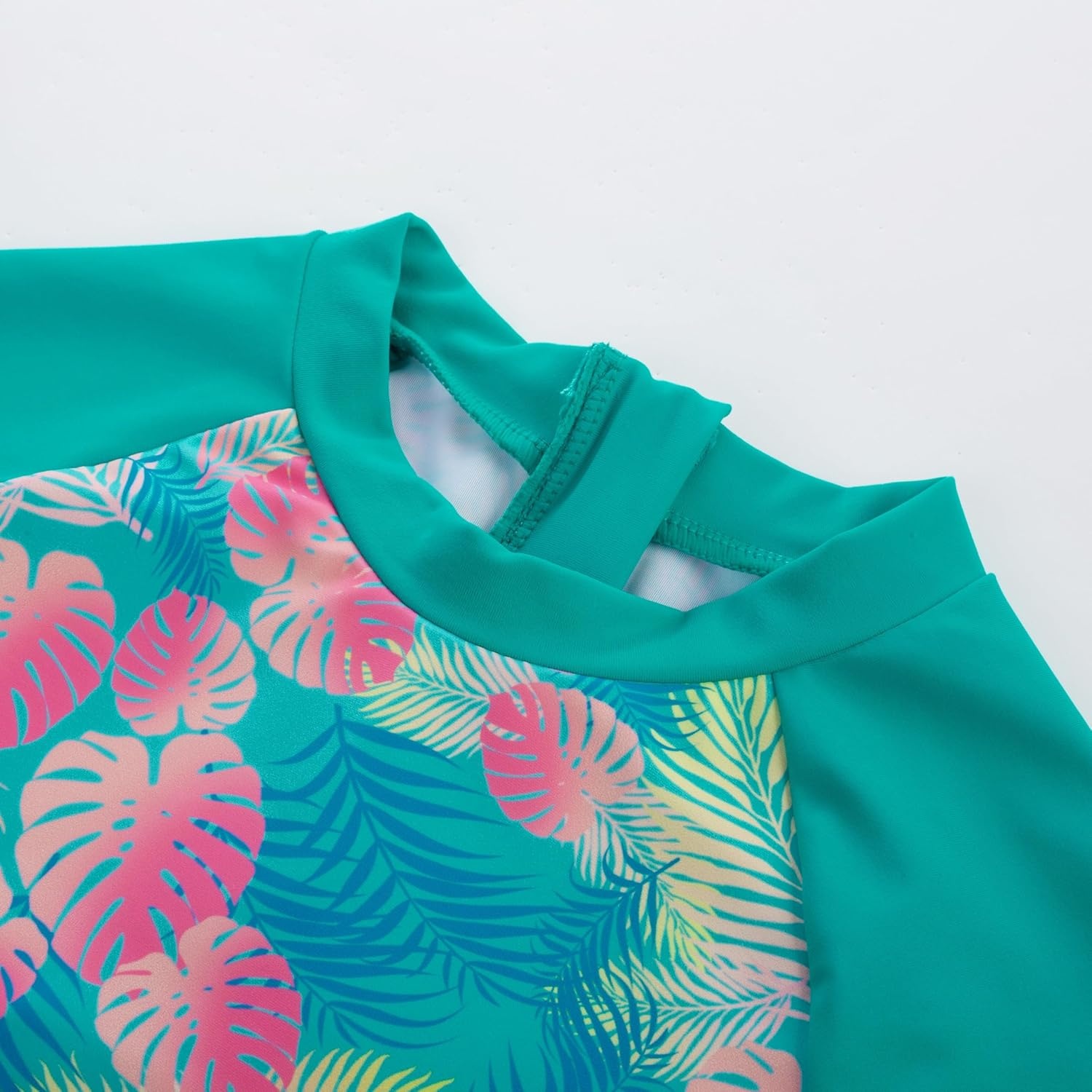 image:imageGRACE KARIN Girls Long Sleeve Rash Guard Bathing Swimsuits Swimwear 616Greenleaves