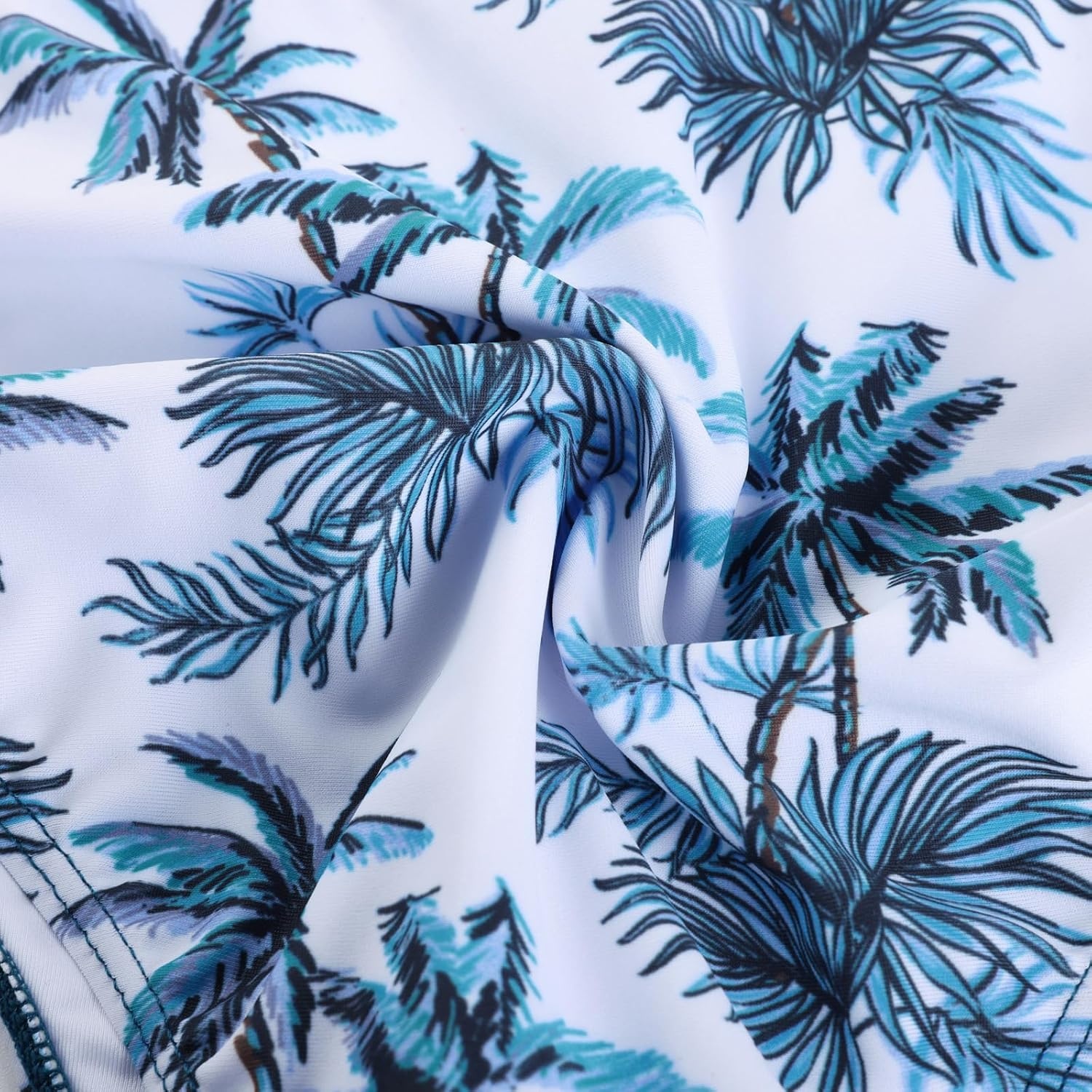 image:imageGRACE KARIN Girls Long Sleeve Rash Guard Bathing Swimsuits Swimwear 616Sapphire Blue Coconut Tree