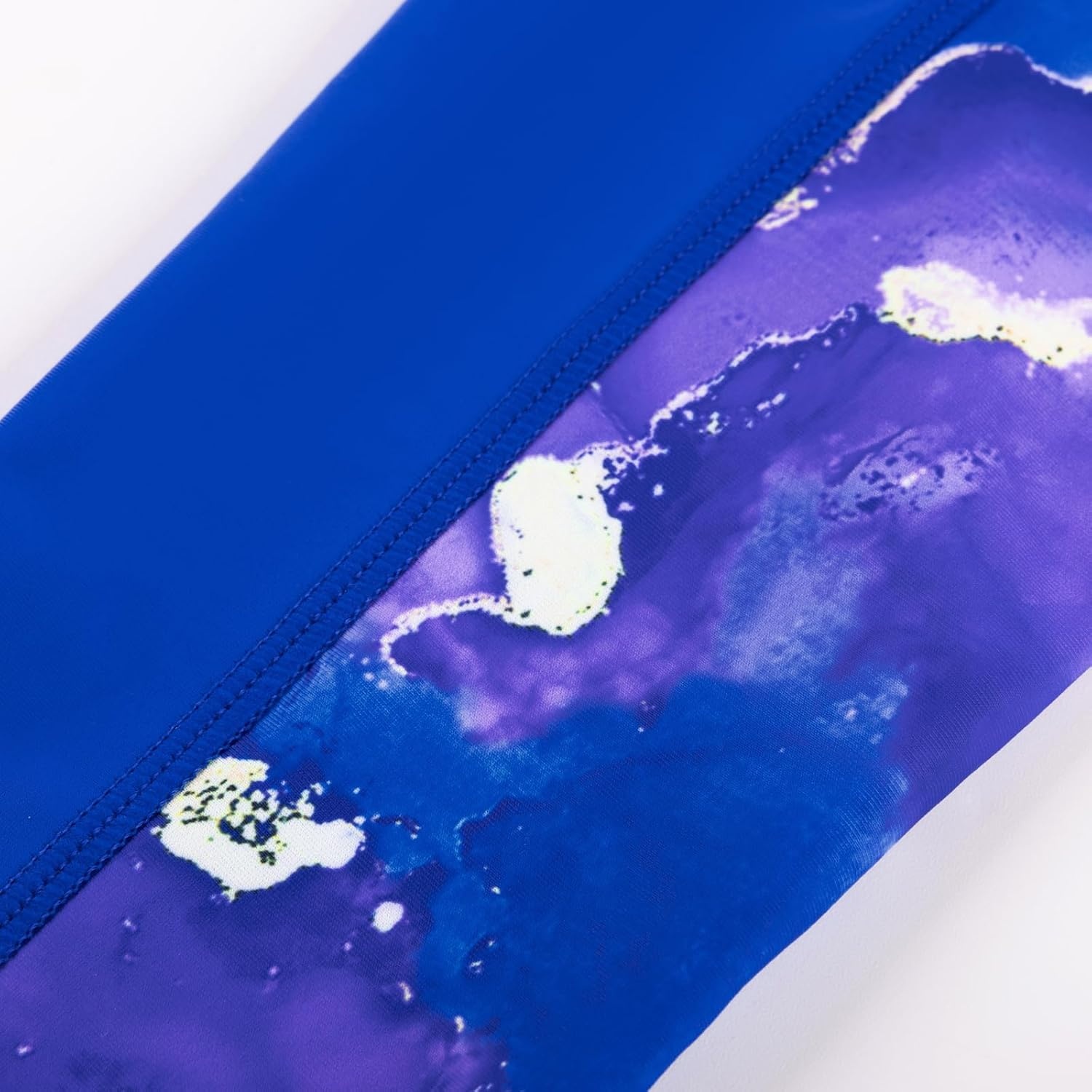 image:imageGRACE KARIN Girls Long Sleeve Swimsuit Two Piece Rashguard Floral Swimwear 614YBlue Purple Marble