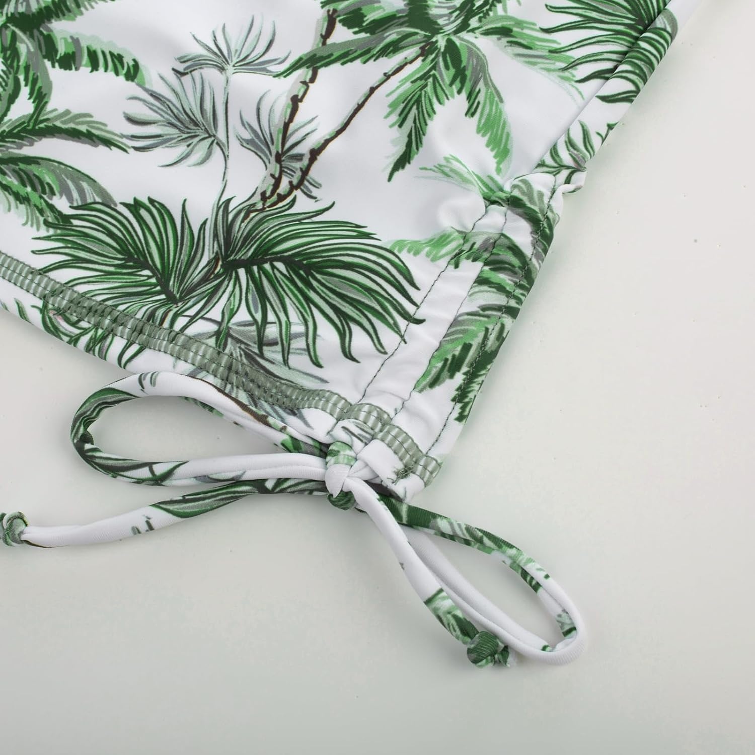 image:imageGRACE KARIN Girls Long Sleeve Swimsuit Two Piece Rashguard Floral Swimwear 614YGreen Coconut Tree