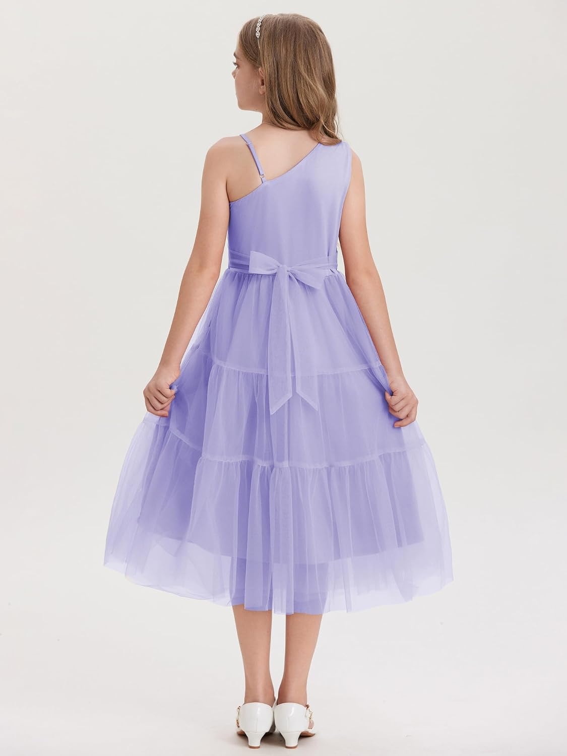 image:imageGRACE KARIN Girls Maxi Flower Christmas Formal Party Tulle Prom Dress 714Light Purple