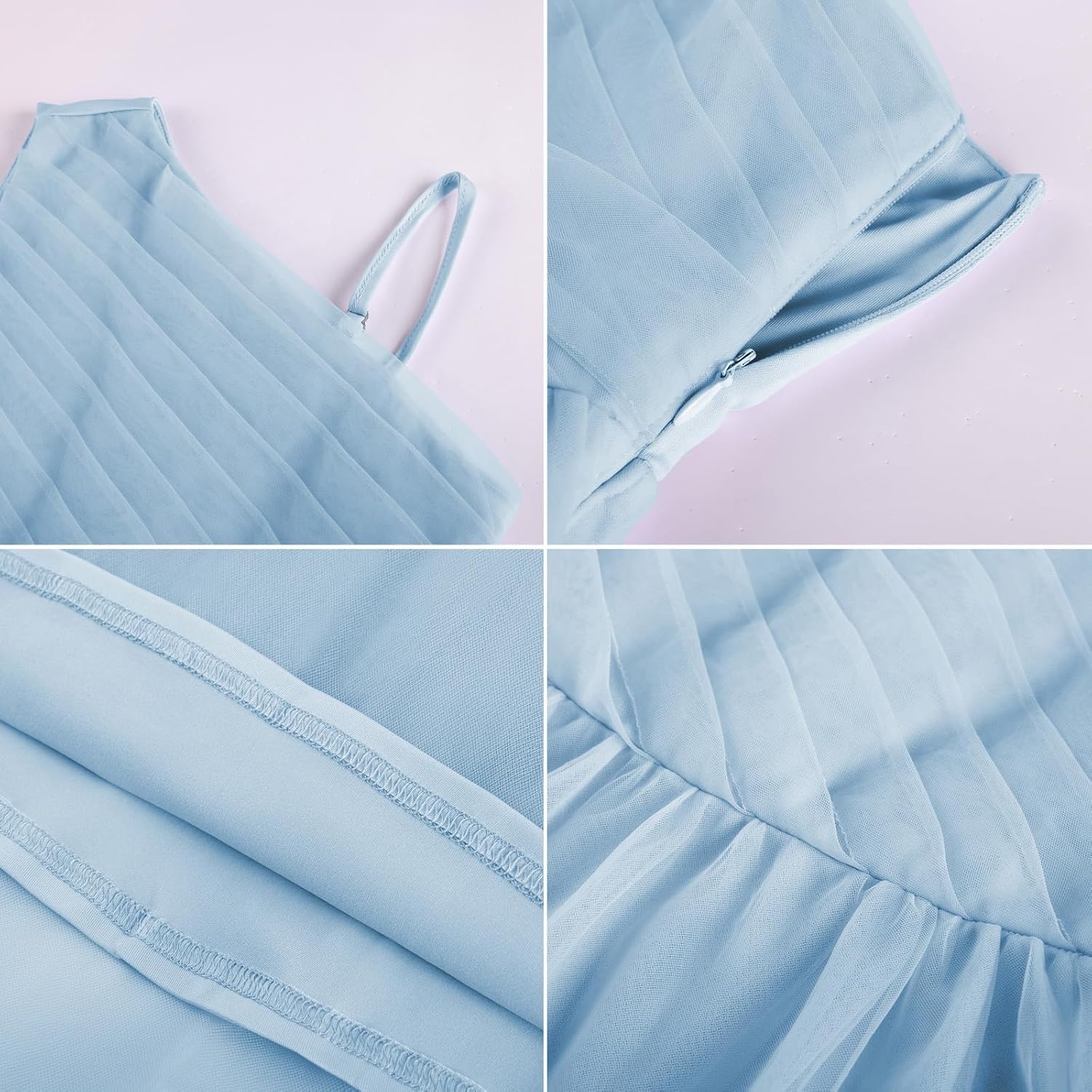 image:imageGRACE KARIN Girls Maxi Flower Christmas Formal Party Tulle Prom Dress 714Pale Blue