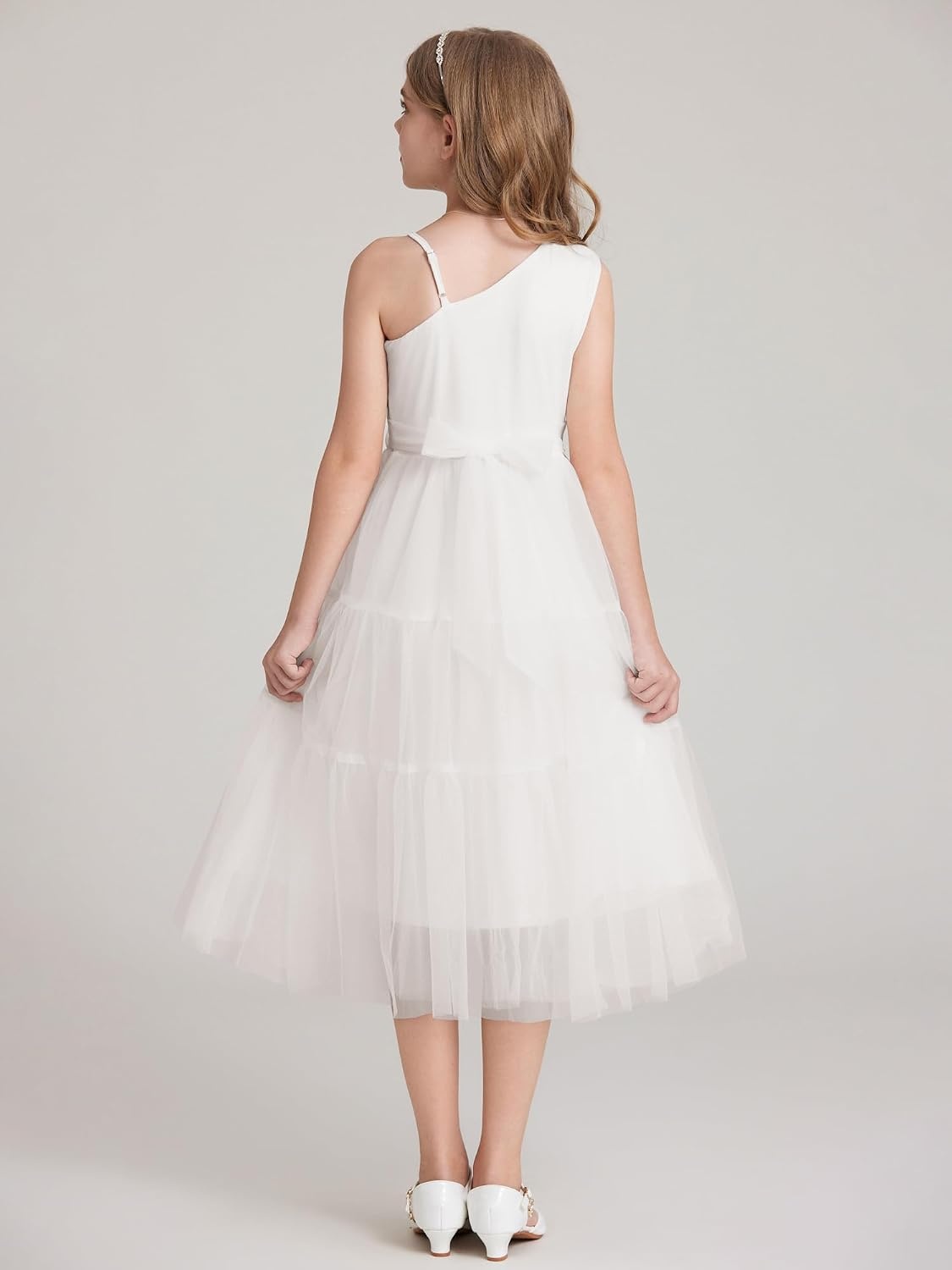 image:imageGRACE KARIN Girls Maxi Flower Christmas Formal Party Tulle Prom Dress 714White