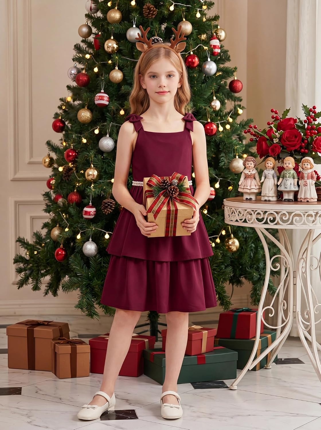 image:imageGRACE KARIN Girls Party Dress Birthday Sparkly Semi Formal Dresses 614YBurgundy
