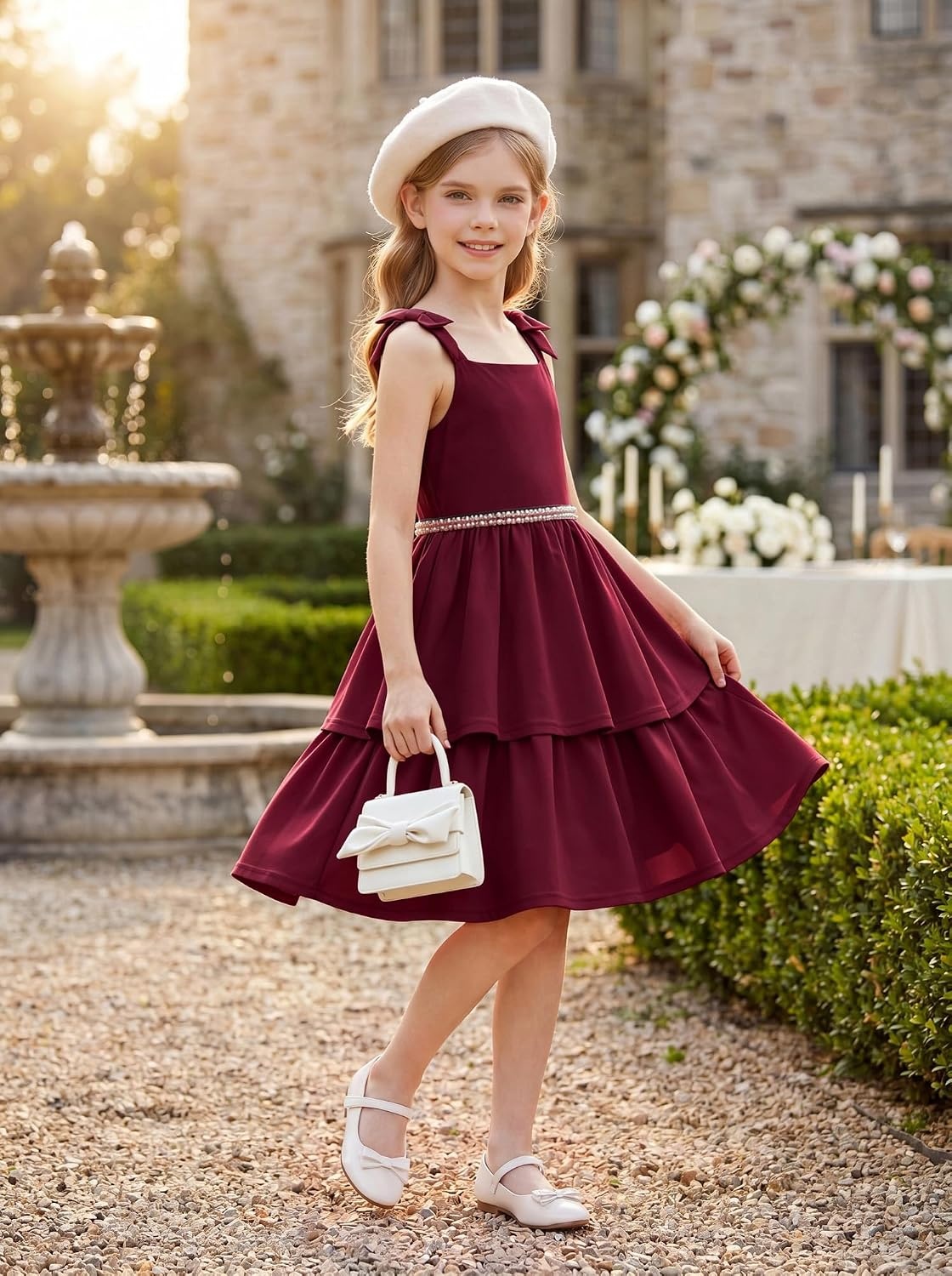 image:imageGRACE KARIN Girls Party Dress Birthday Sparkly Semi Formal Dresses 614YBurgundy