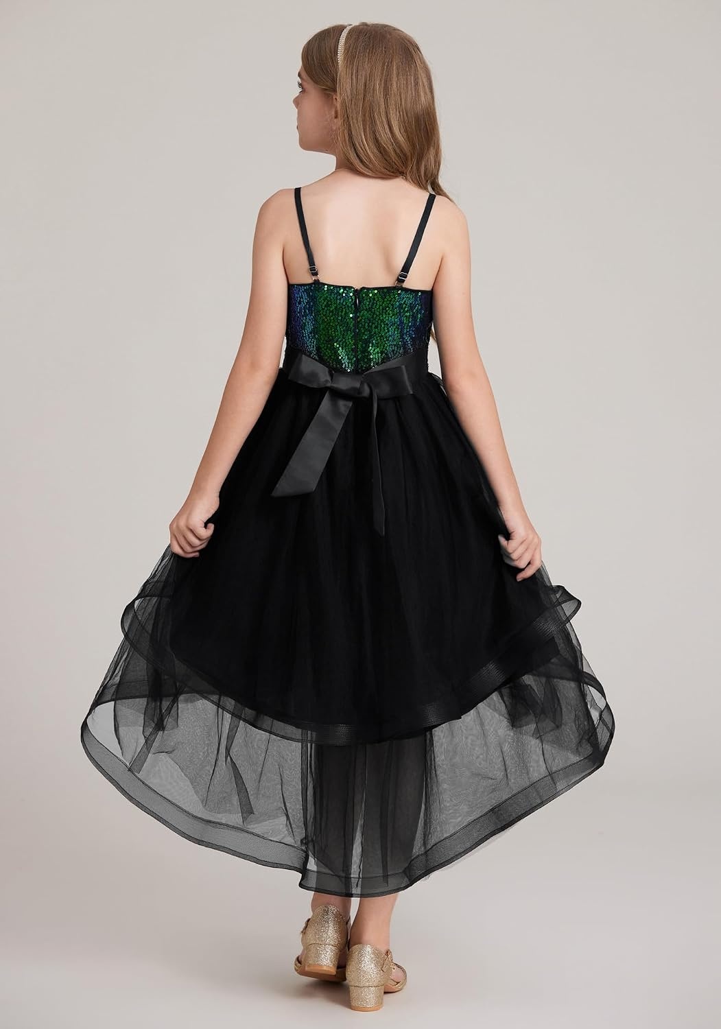 image:imageGRACE KARIN Girls Party Formal Christmas Dance Birthday Sequin Dresses 716Dark Green