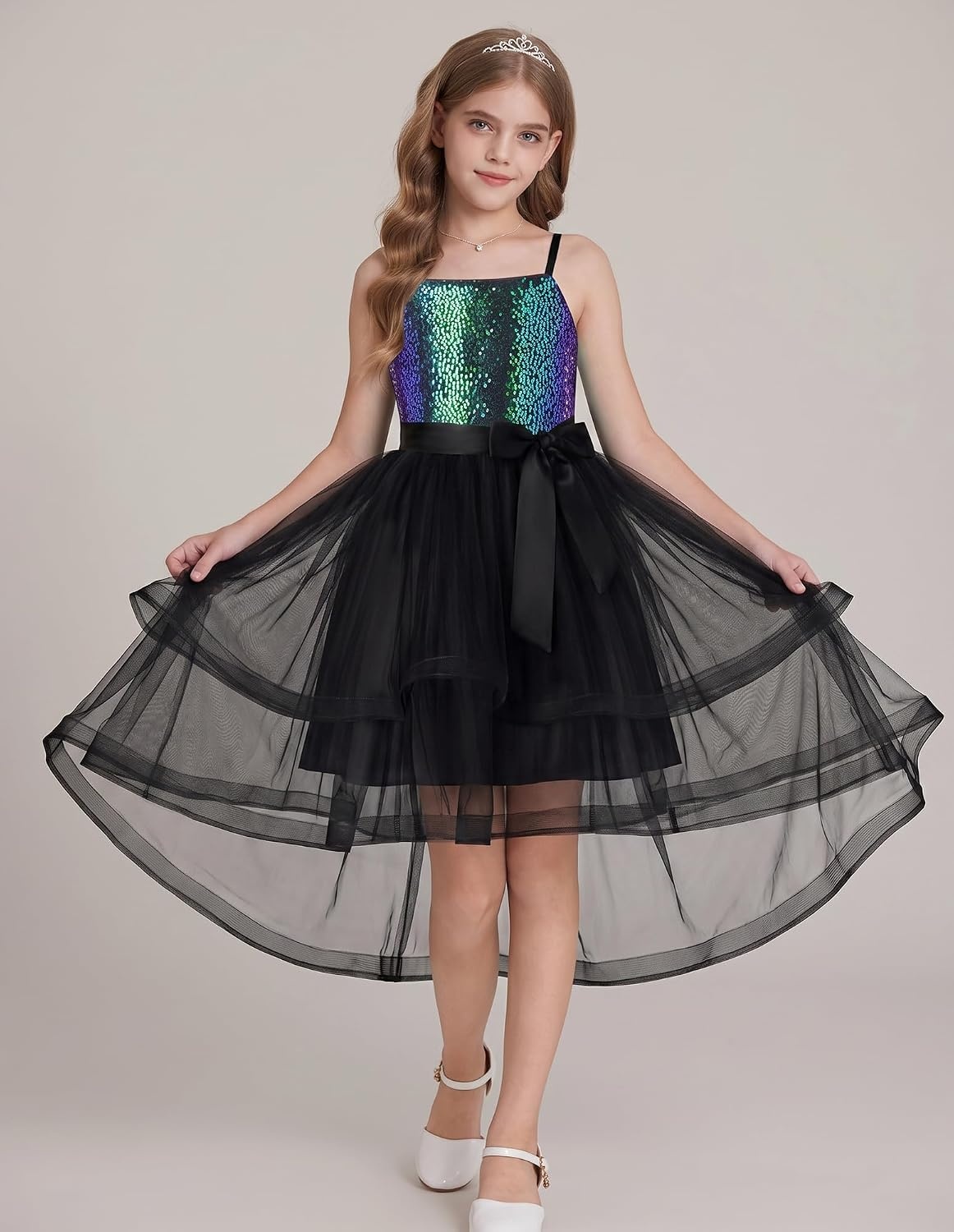 image:imageGRACE KARIN Girls Party Formal Christmas Dance Birthday Sequin Dresses 716Dark Green