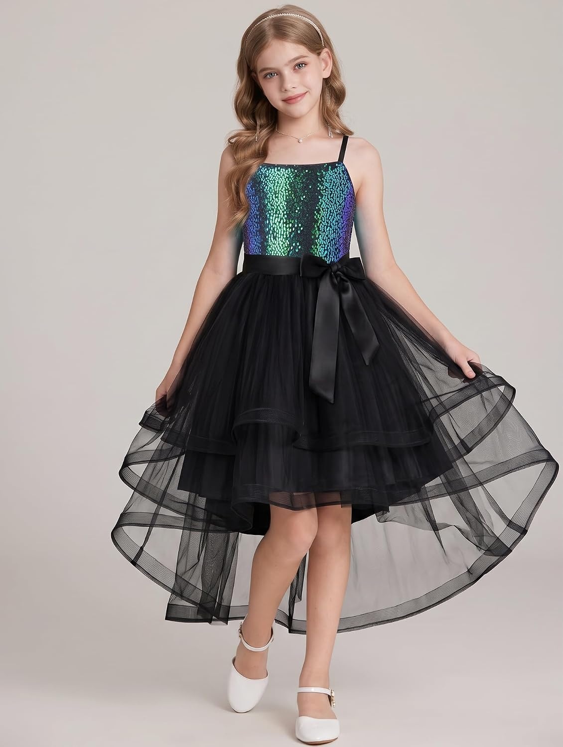 image:imageGRACE KARIN Girls Party Formal Christmas Dance Birthday Sequin Dresses 716Dark Green