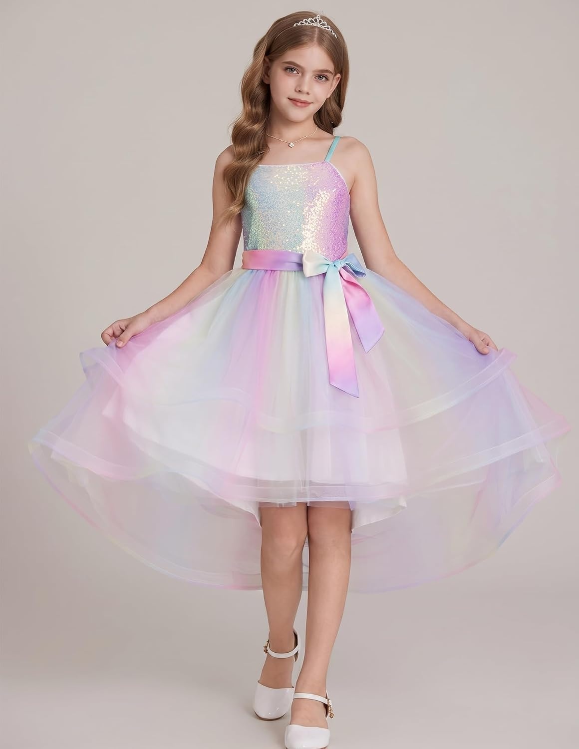 image:imageGRACE KARIN Girls Party Formal Christmas Dance Birthday Sequin Dresses 716Rainbow