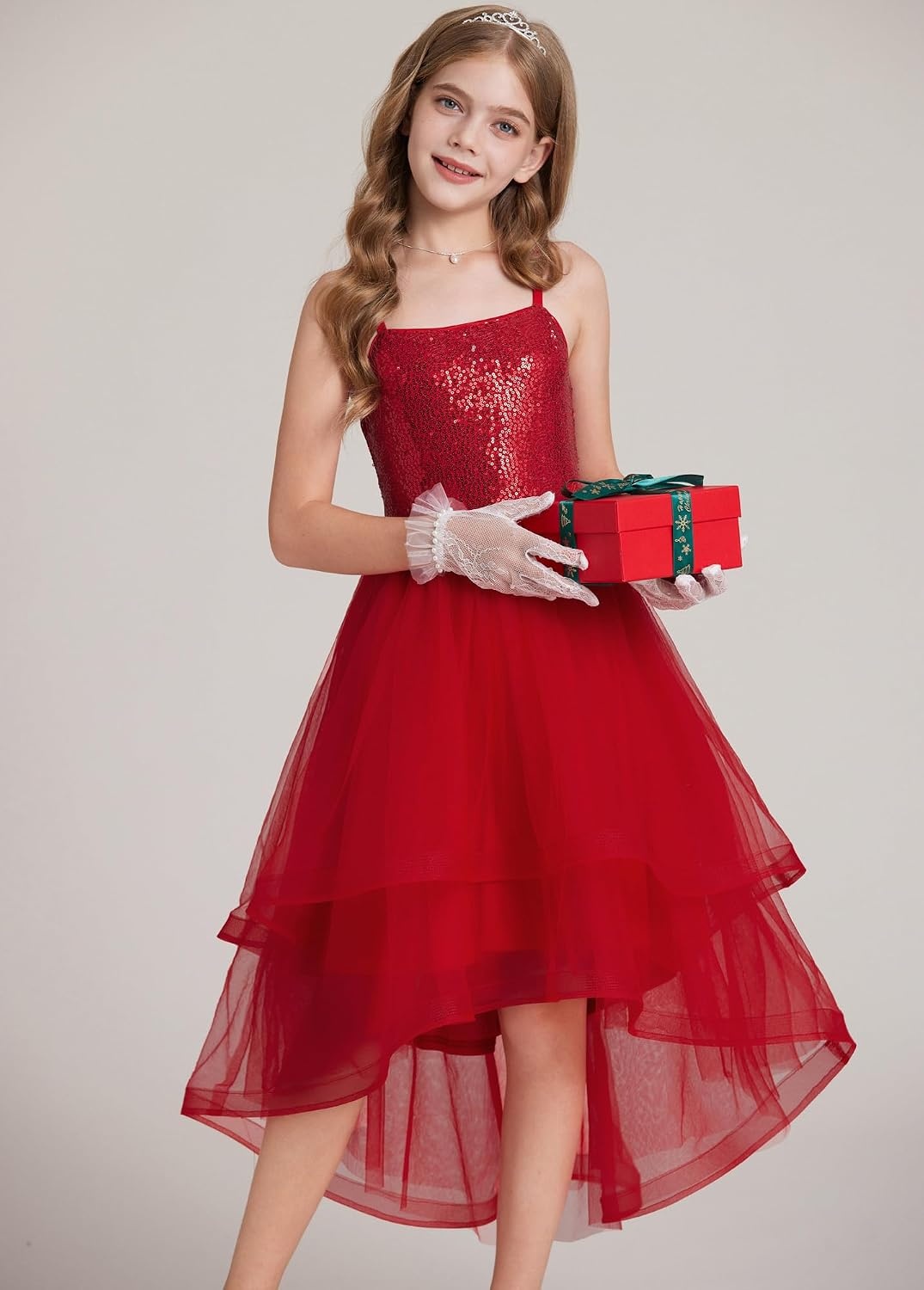 image:imageGRACE KARIN Girls Party Formal Christmas Dance Birthday Sequin Dresses 716Red