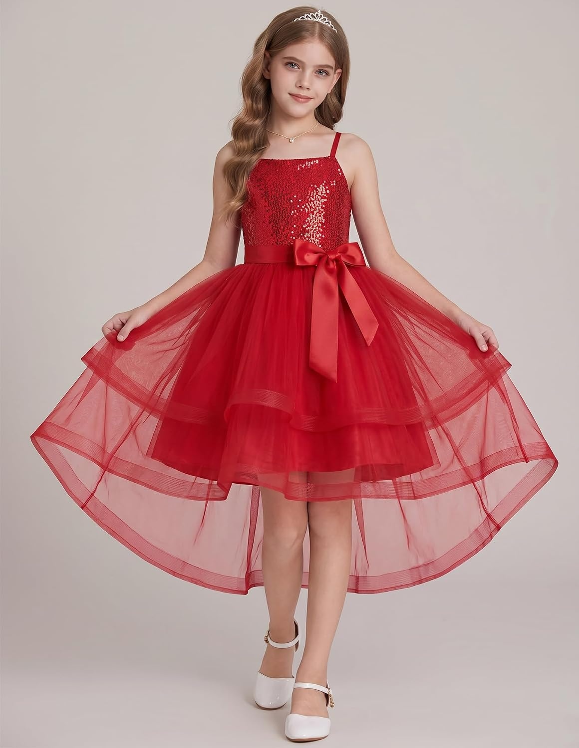 image:imageGRACE KARIN Girls Party Formal Christmas Dance Birthday Sequin Dresses 716Red