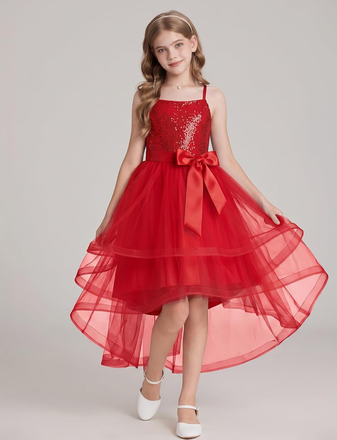 image:imageGRACE KARIN Girls Party Formal Christmas Dance Birthday Sequin Dresses 716Red