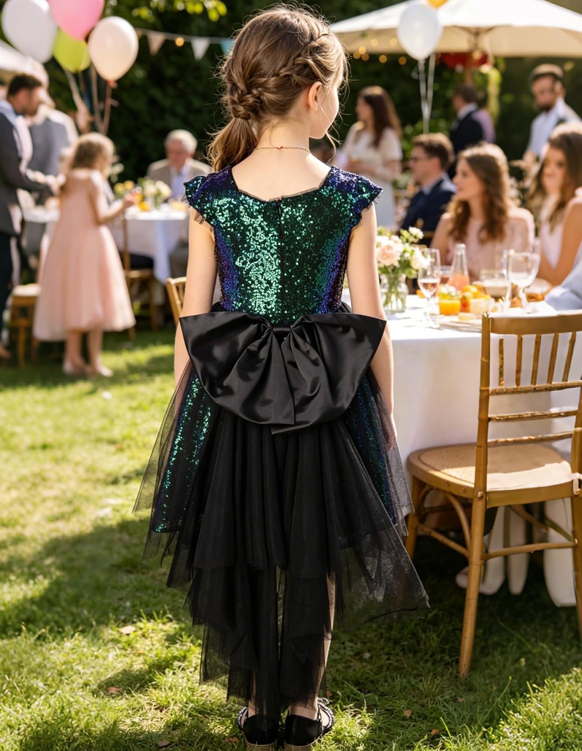 image:imageGRACE KARIN Girls Party Sequin Dress Size 612Y Kids Birthday Dance Formal Sparkly Dresses Wedding Flower Girl DressGreen