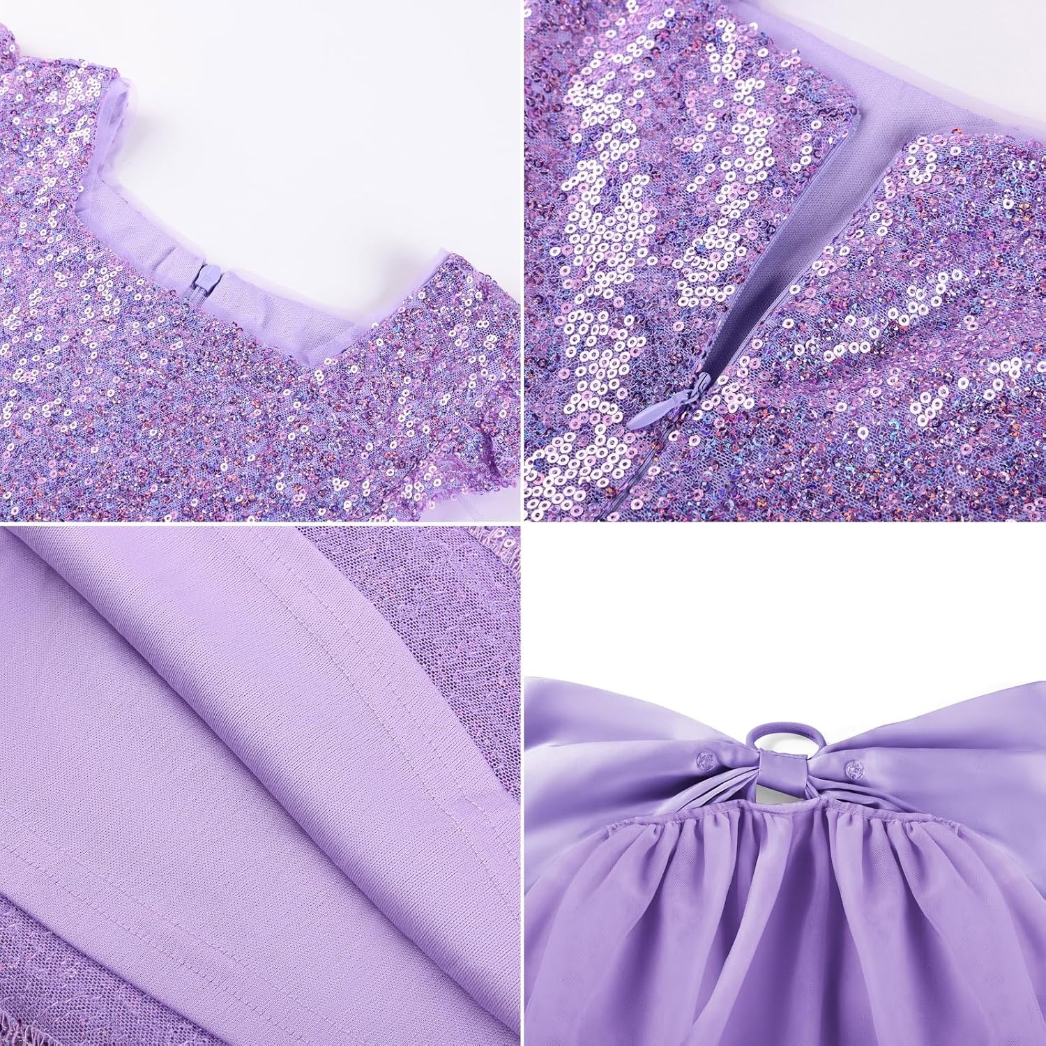 image:imageGRACE KARIN Girls Party Sequin Dress Size 612Y Kids Birthday Dance Formal Sparkly Dresses Wedding Flower Girl DressPurple