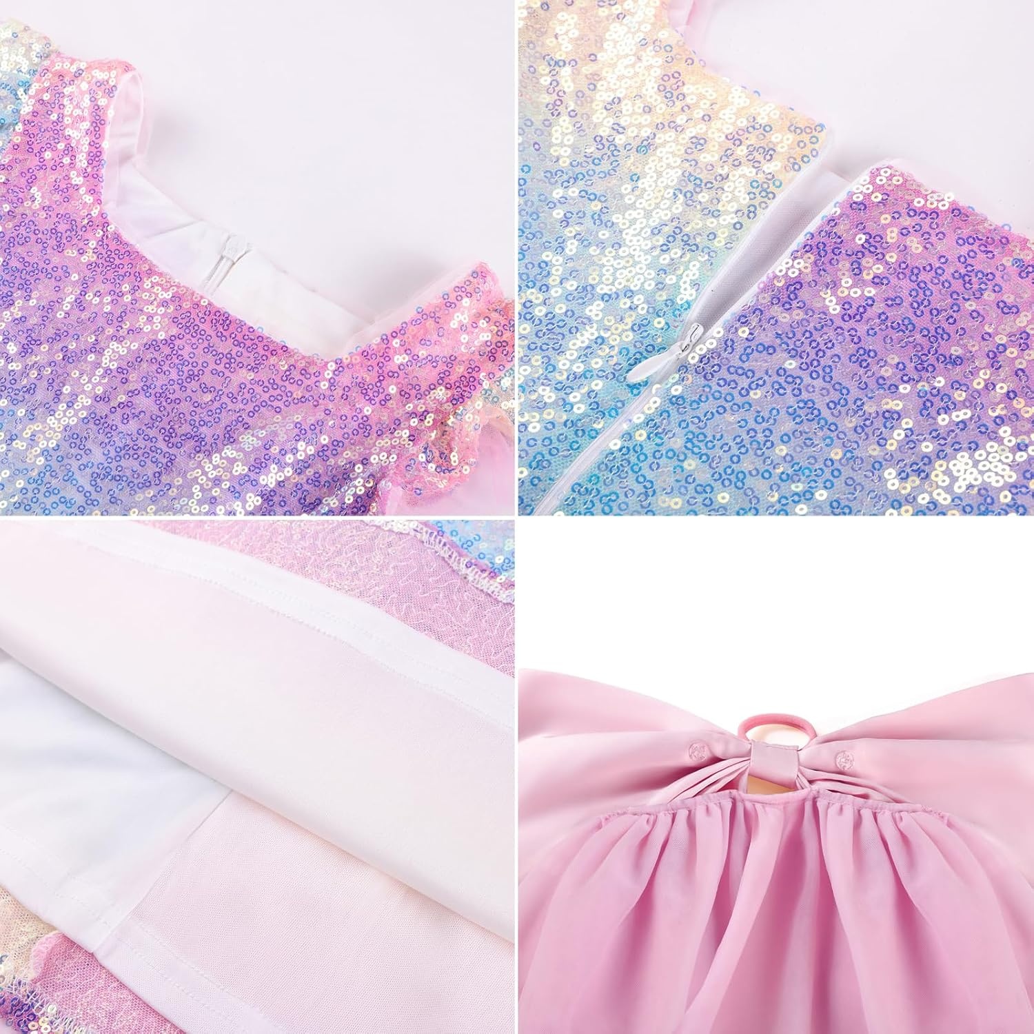 image:imageGRACE KARIN Girls Party Sequin Dress Size 612Y Kids Birthday Dance Formal Sparkly Dresses Wedding Flower Girl DressRainbow