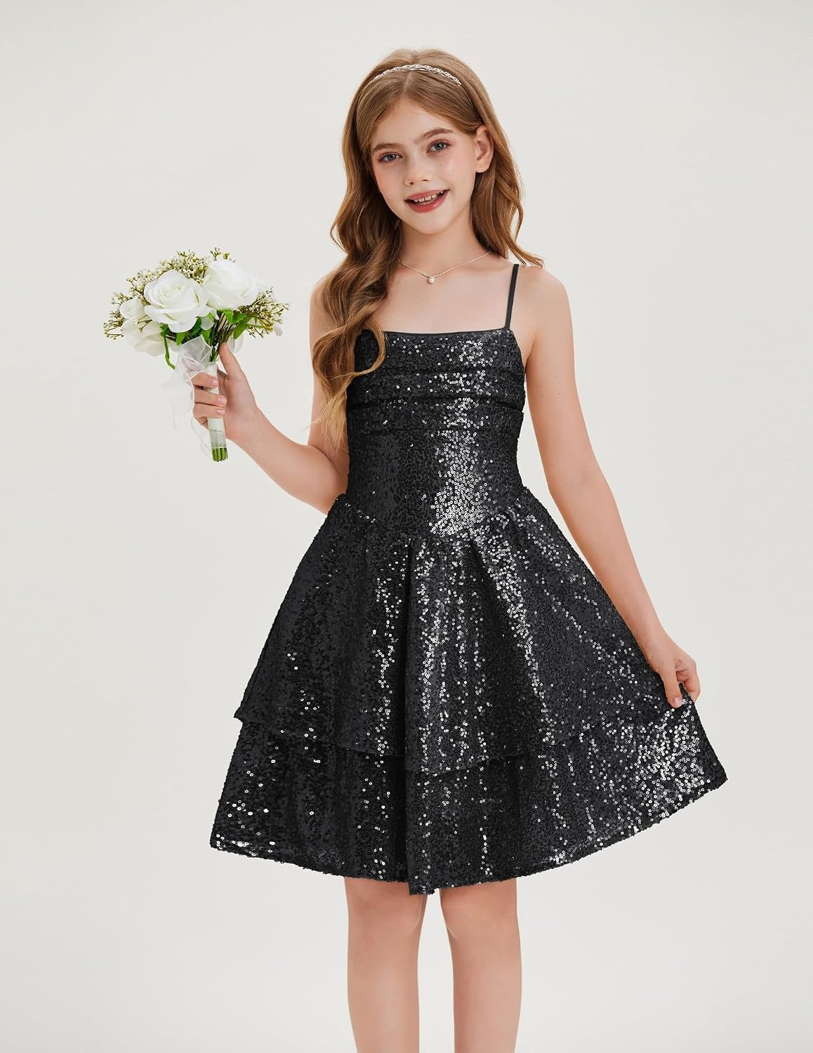 image:imageGRACE KARIN Girls Sequin Formal Party Birthday Christmas Fancy Dresses 714Black