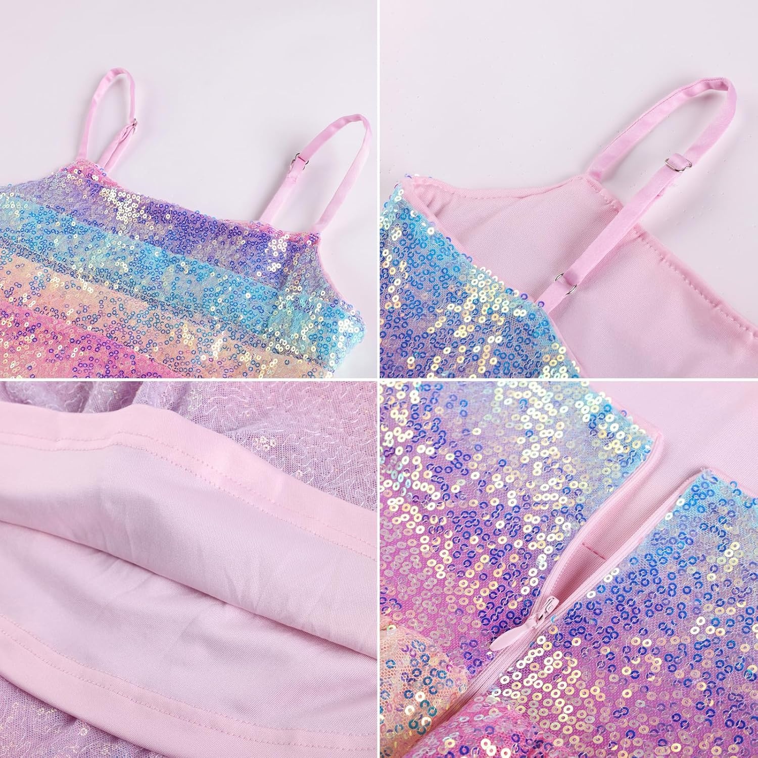 image:imageGRACE KARIN Girls Sequin Formal Party Birthday Christmas Fancy Dresses 714Rainbow