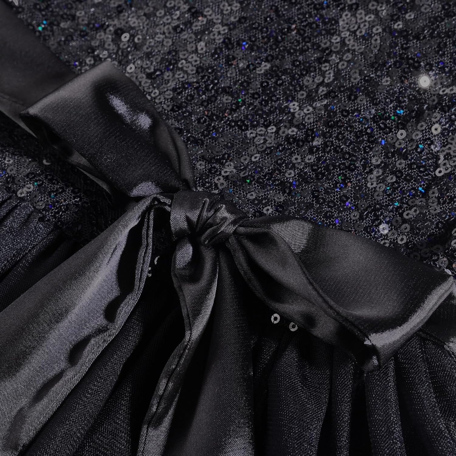 image:imageGRACE KARIN Girls Sequin Tulle Halter Dress Party Formal GownBlack